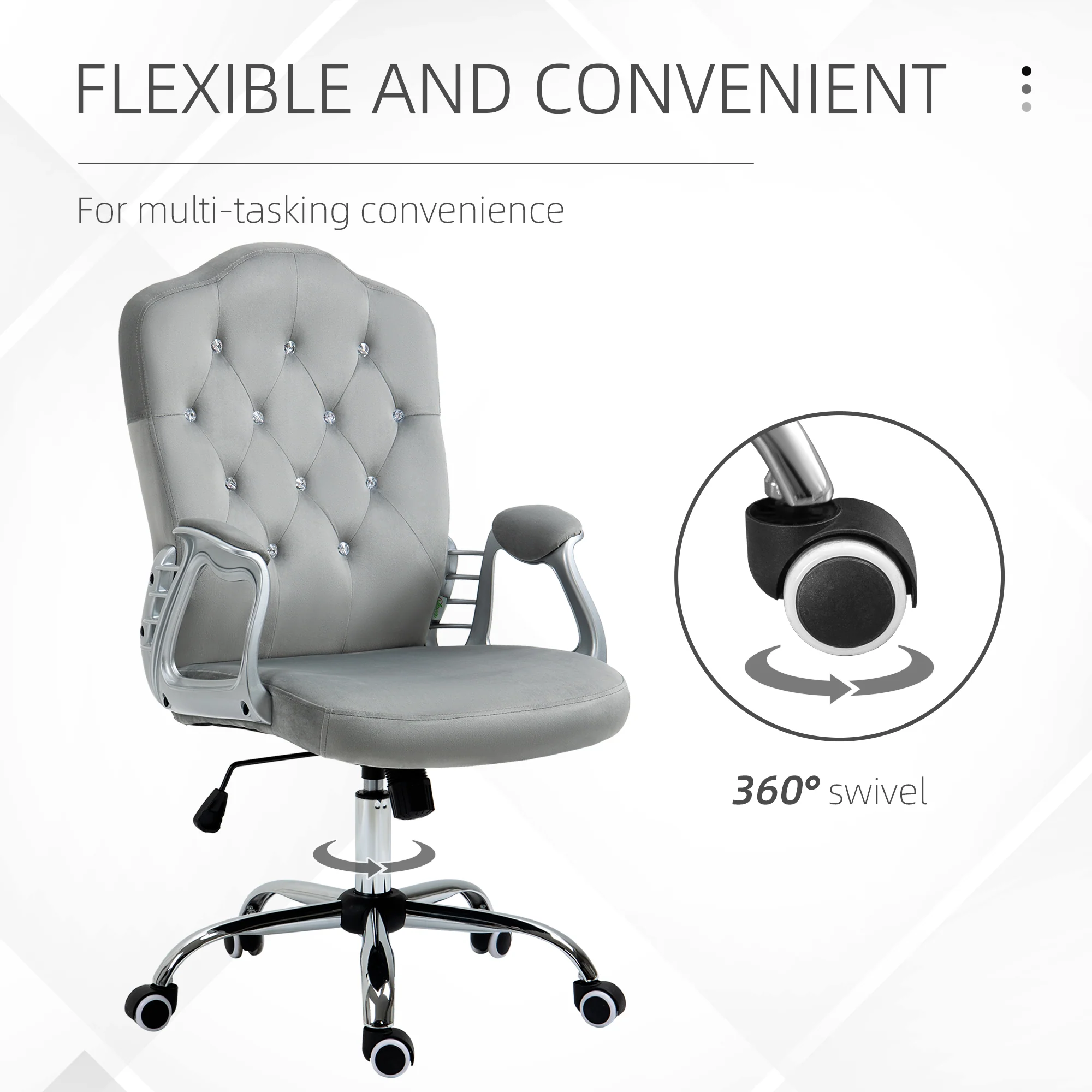 Vinsetto Home Office Chair with Adjustable Height Tilt Function - Image 15