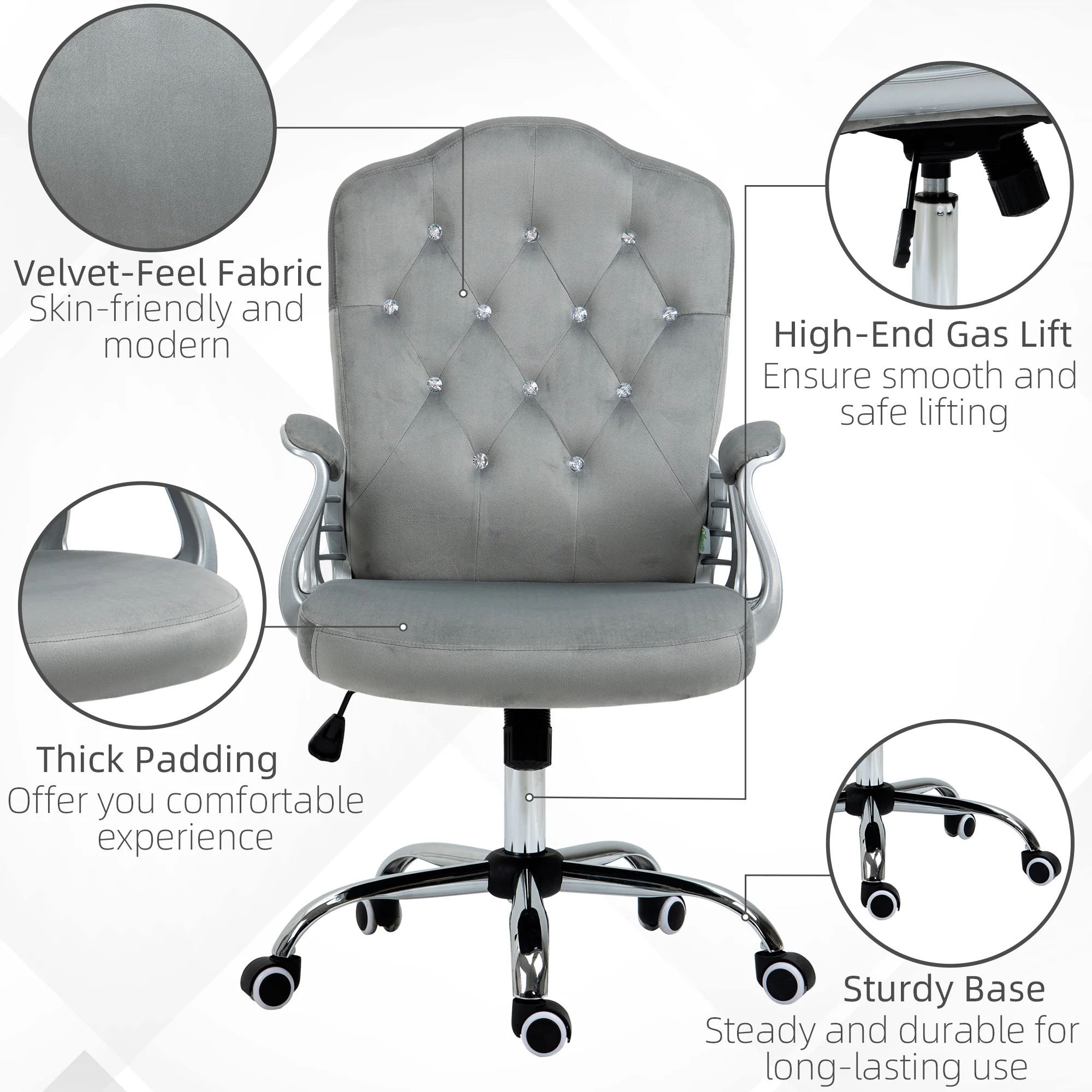 Vinsetto Home Office Chair with Adjustable Height Tilt Function - Image 16