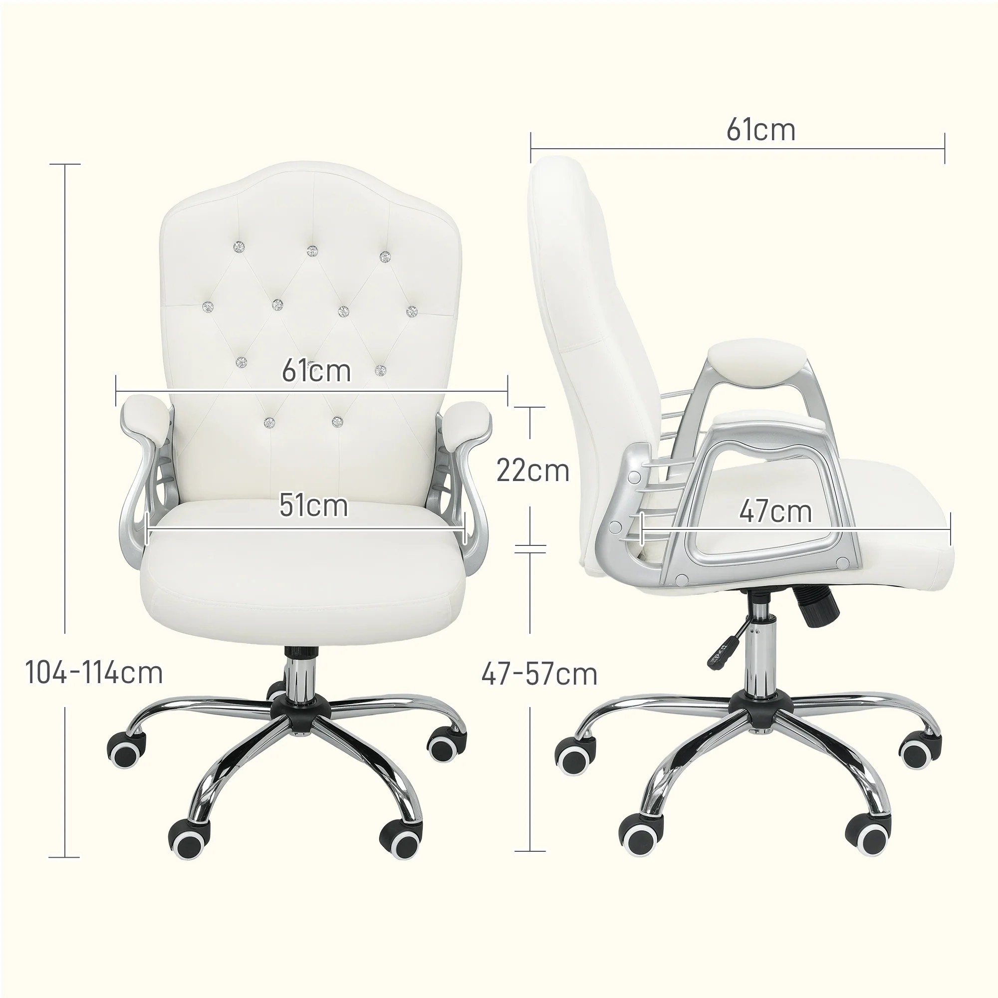Vinsetto Home Office Chair with Adjustable Height Tilt Function - Image 5