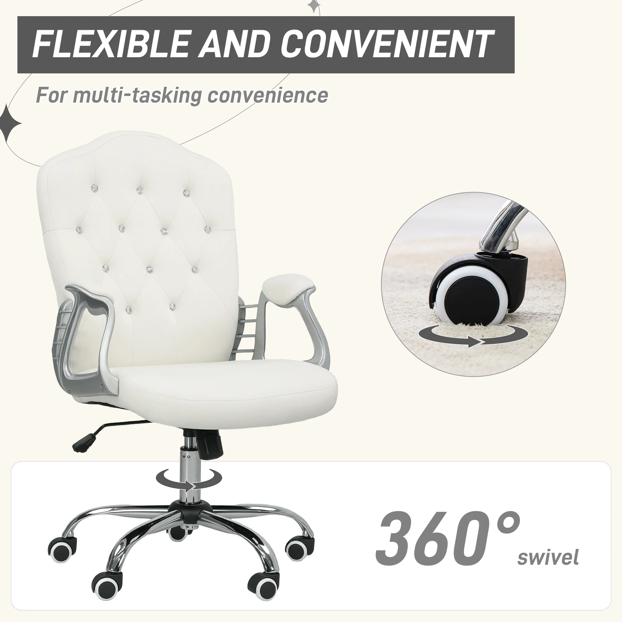 Vinsetto Home Office Chair with Adjustable Height Tilt Function - Image 6
