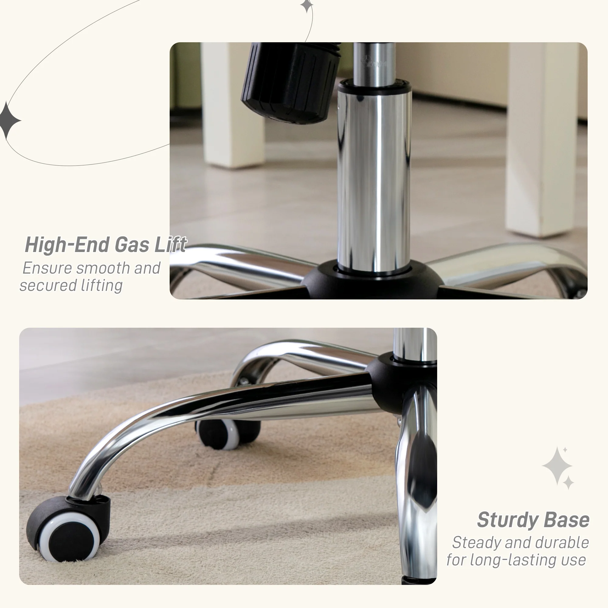 Vinsetto Home Office Chair with Adjustable Height Tilt Function - Image 7