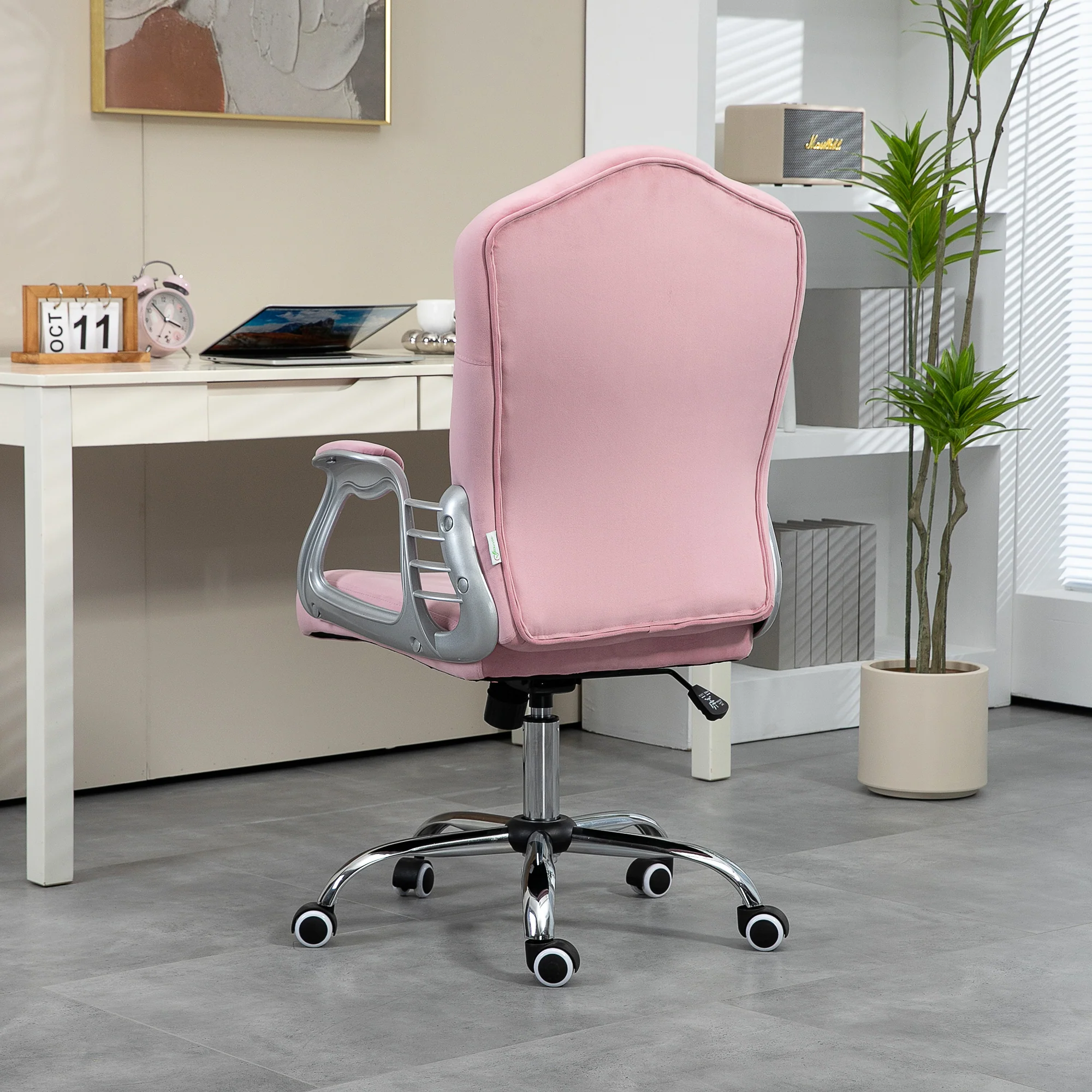 Vinsetto Home Office Chair With Adjustable Height Tilt Function Pink - Image 8