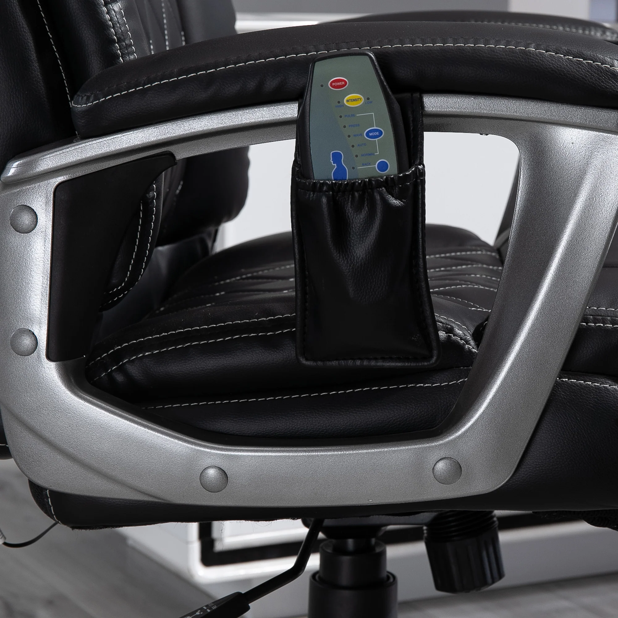 Vinsetto Massage Office Chair High Back with Armrest 6-Point Vibration Executive Chair with Adjustable Height Black - Image 9