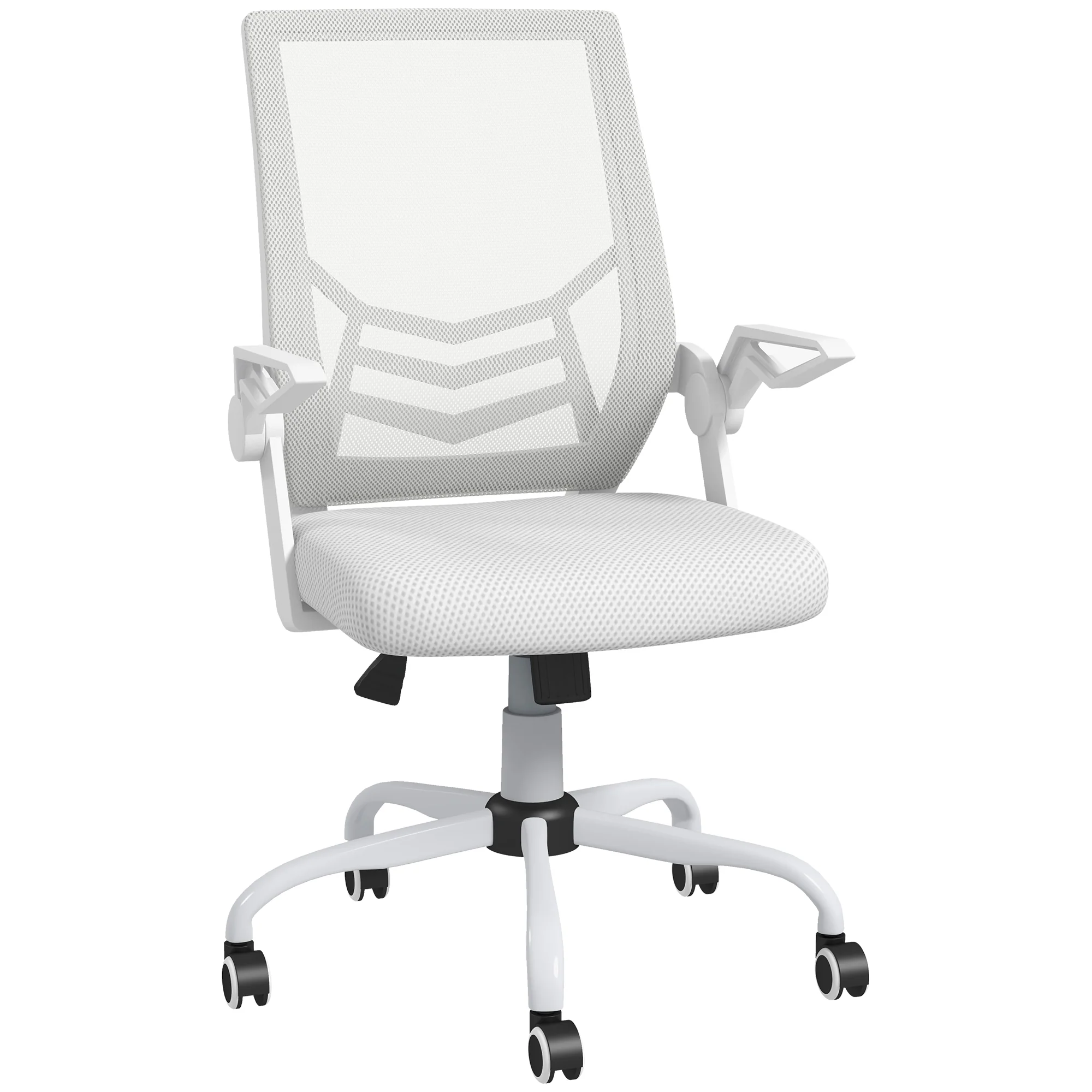 Vinsetto Mesh Swivel Office Chair Task Computer Chair w/ Lumbar Support, White
