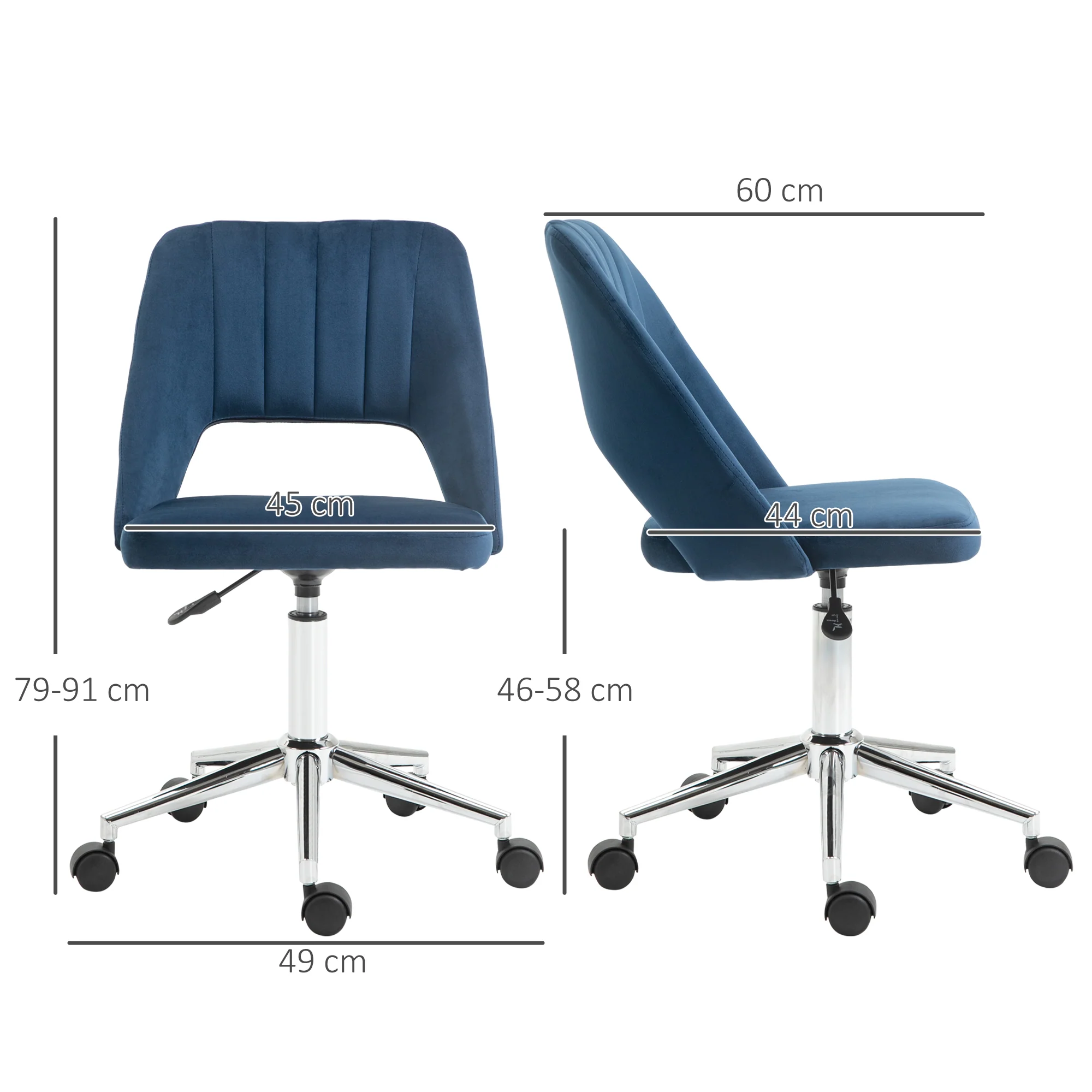 Vinsetto Mid-Back Swivel Home Office Chair Scallop Computer Chair - Image 14
