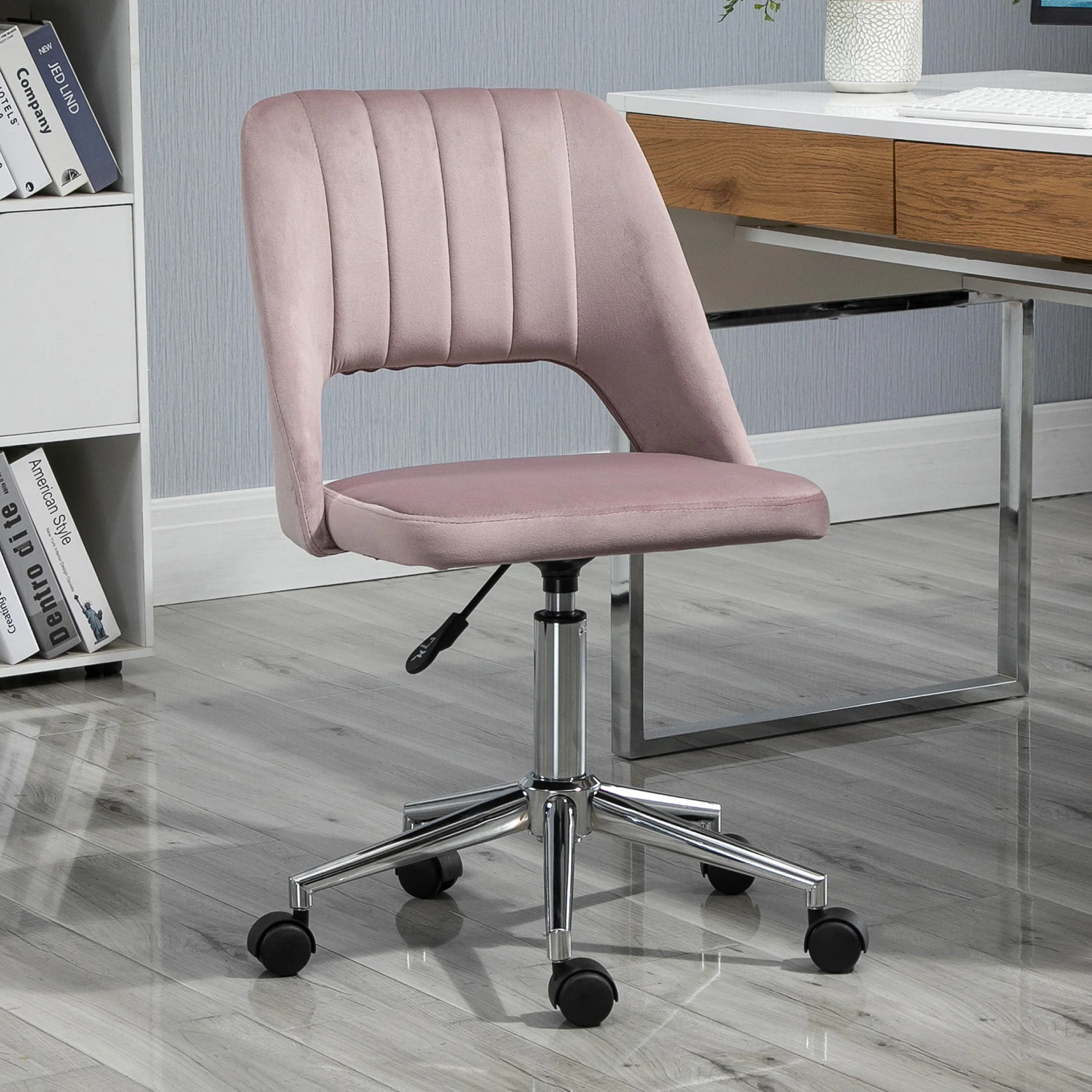 Vinsetto Mid-Back Swivel Home Office Chair Scallop Computer Chair - Image 20