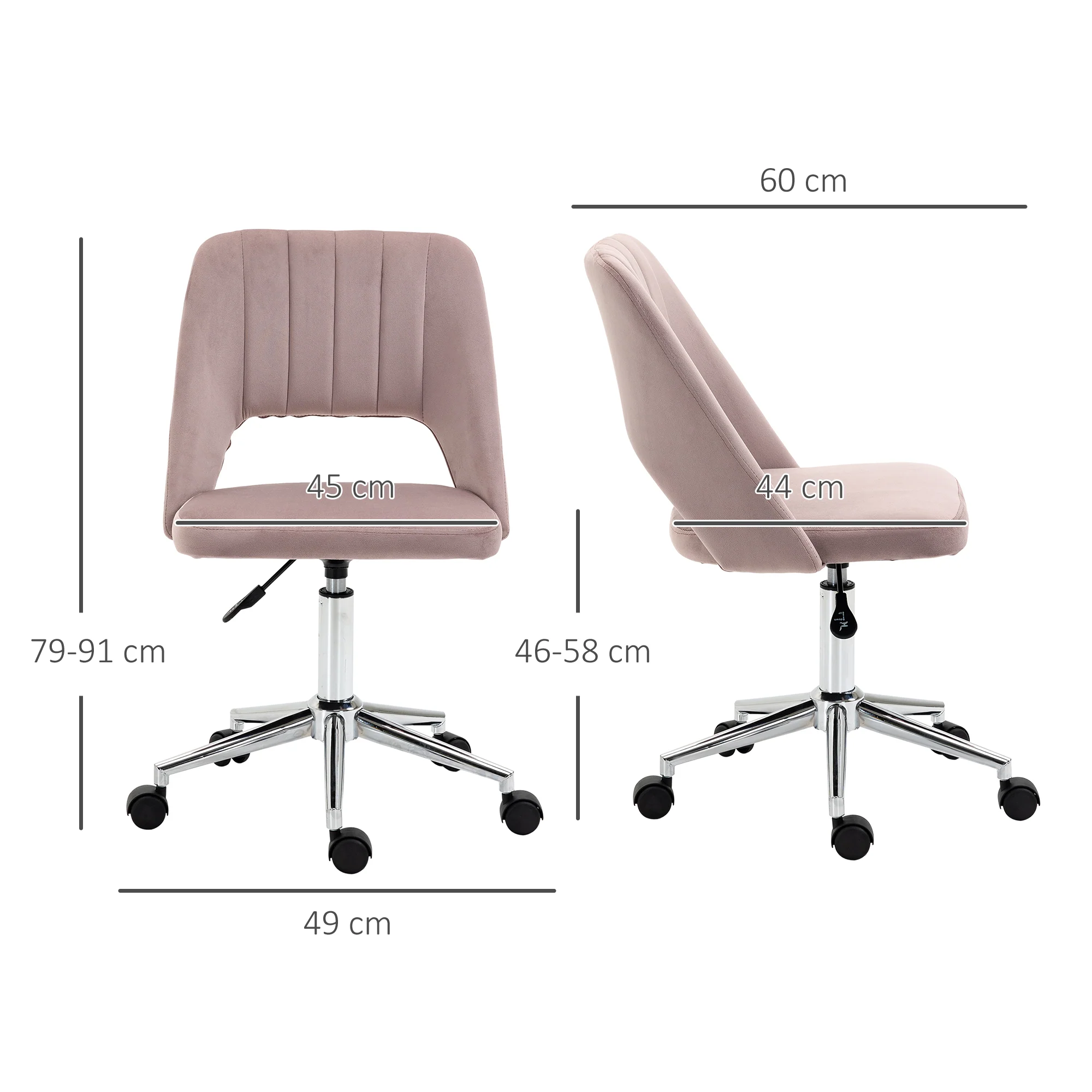 Vinsetto Mid-Back Swivel Home Office Chair Scallop Computer Chair - Image 23