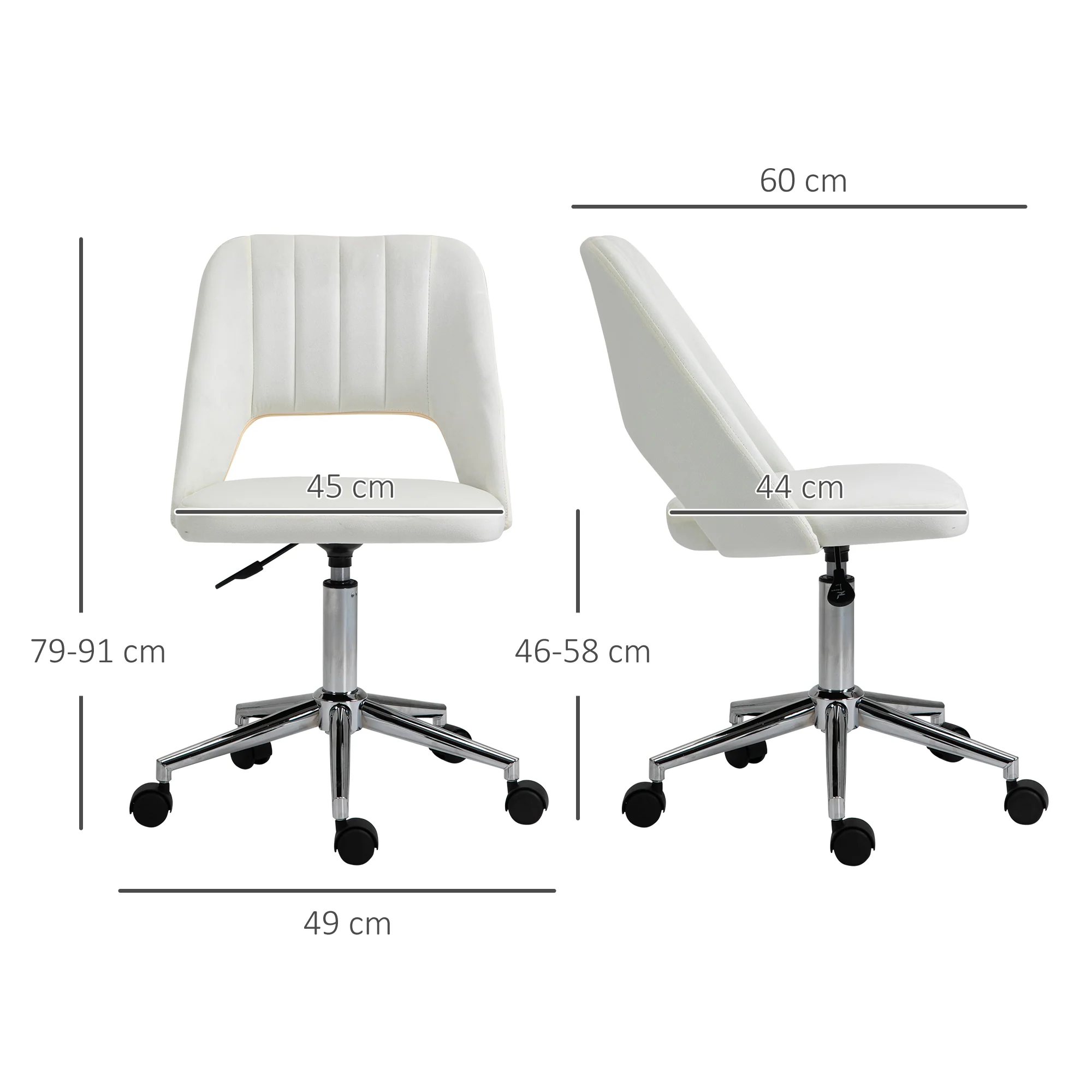 Vinsetto Mid-Back Swivel Home Office Chair Scallop Computer Chair - Image 5
