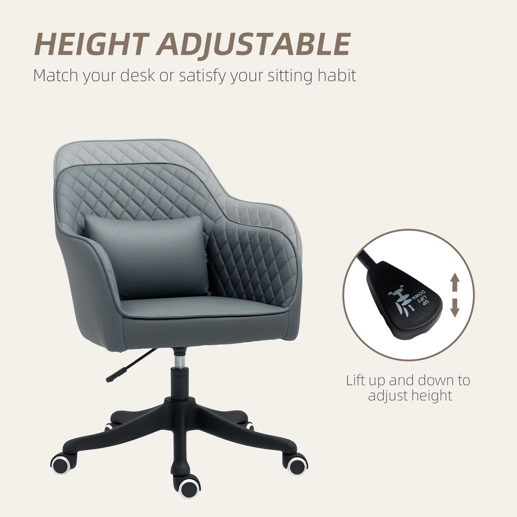 Vinsetto Office Chair with Rechargeable Vibration Massage - Image 13