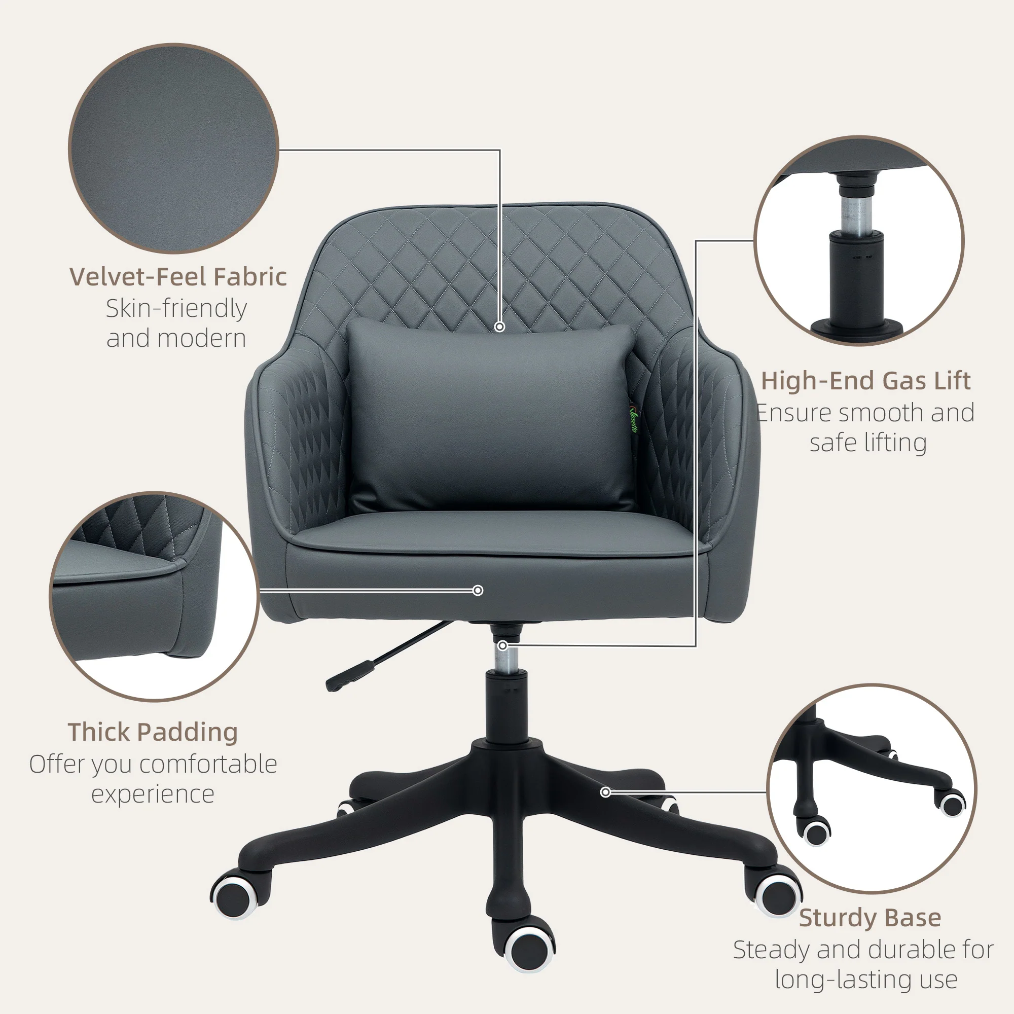 Vinsetto Office Chair with Rechargeable Vibration Massage - Image 16