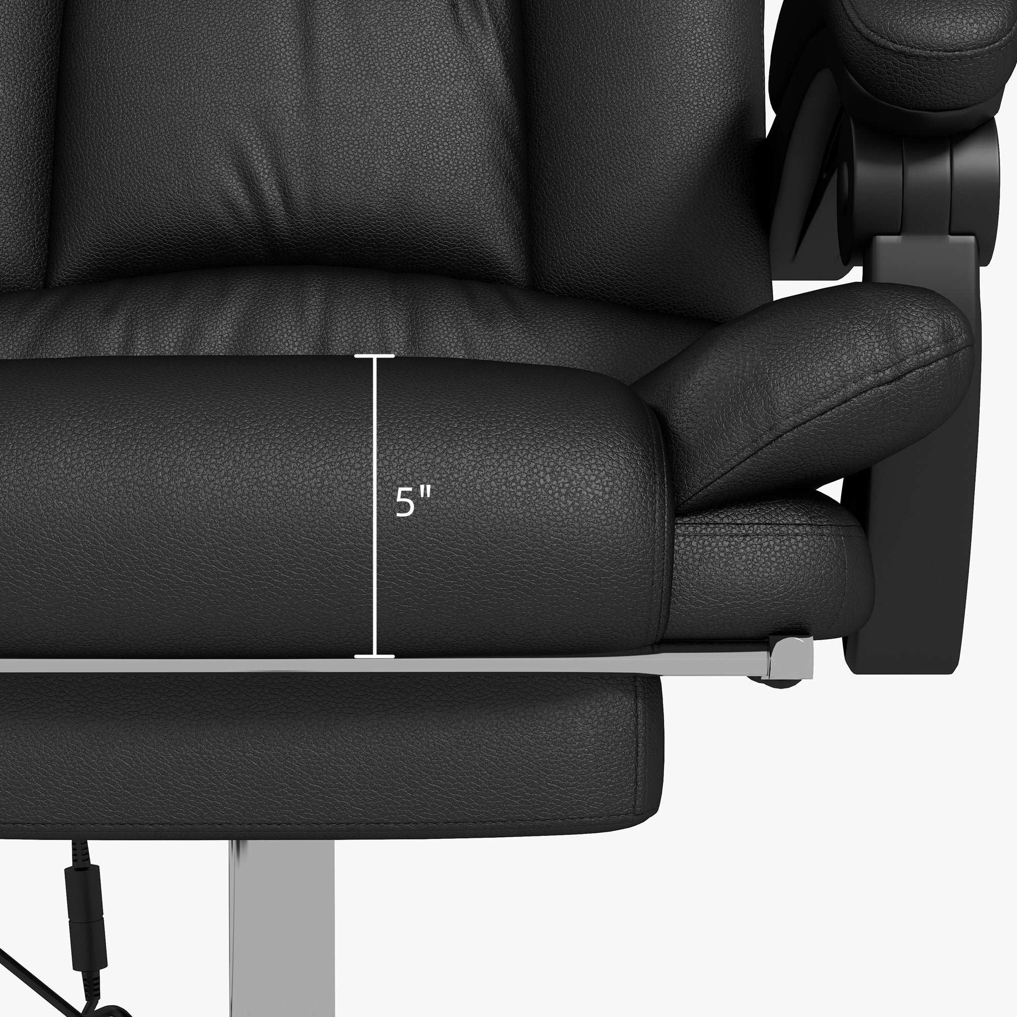 Vinsetto PU Leather Vibration Massage Office Chair With Heat, Black - Image 9