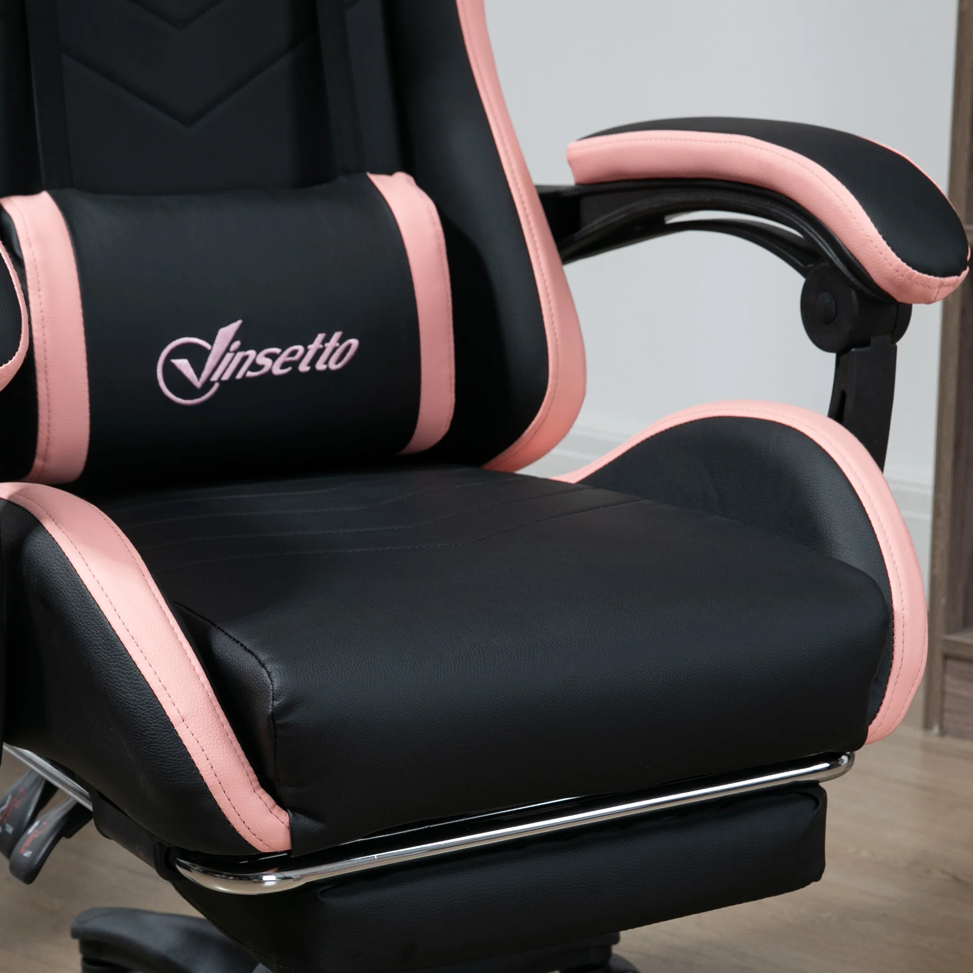 Vinsetto Racing Style Gaming Chair with Reclining Function Footrest, Black - Image 9