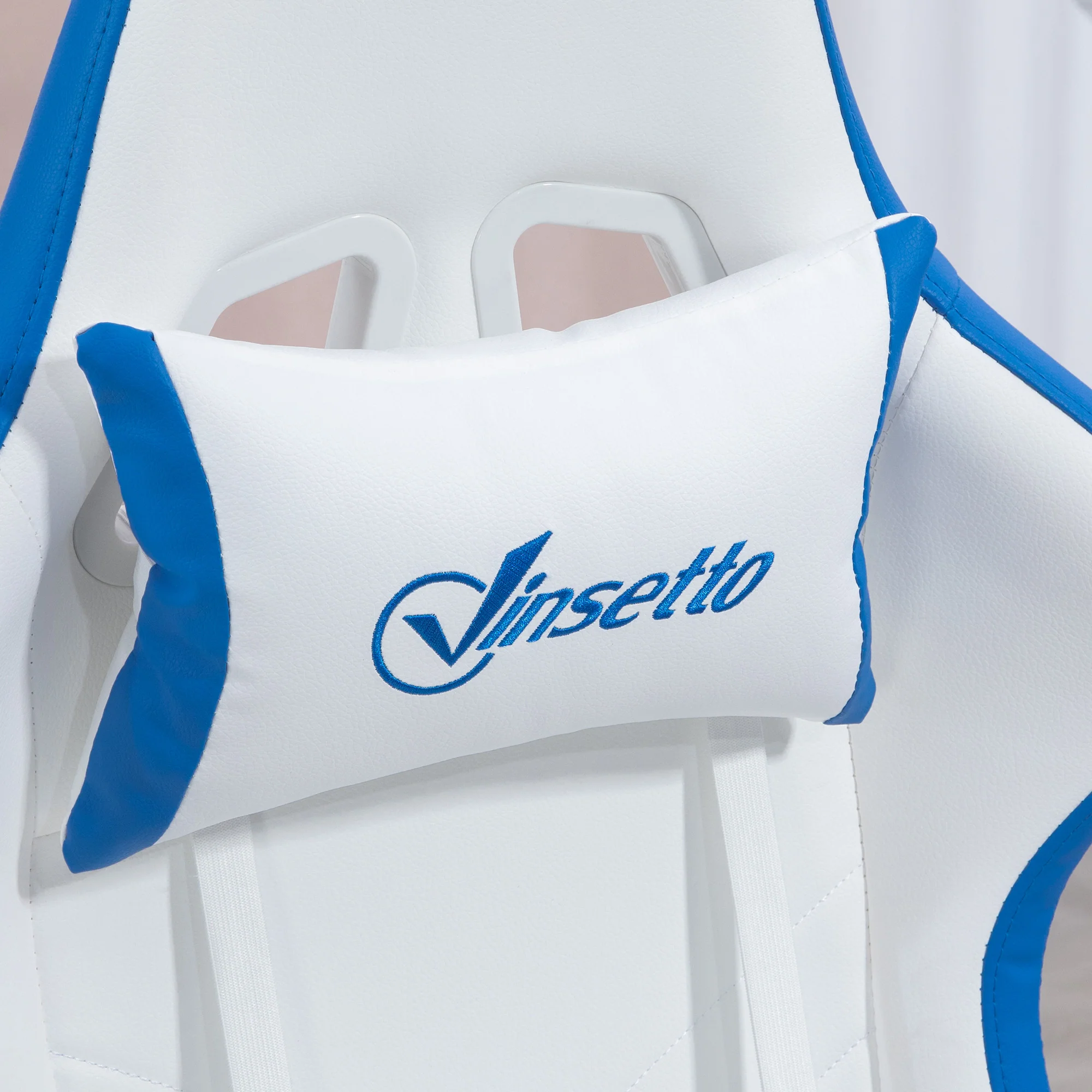 Vinsetto Racing Style Gaming Chair With Reclining Function Footrest, Blue - Image 8