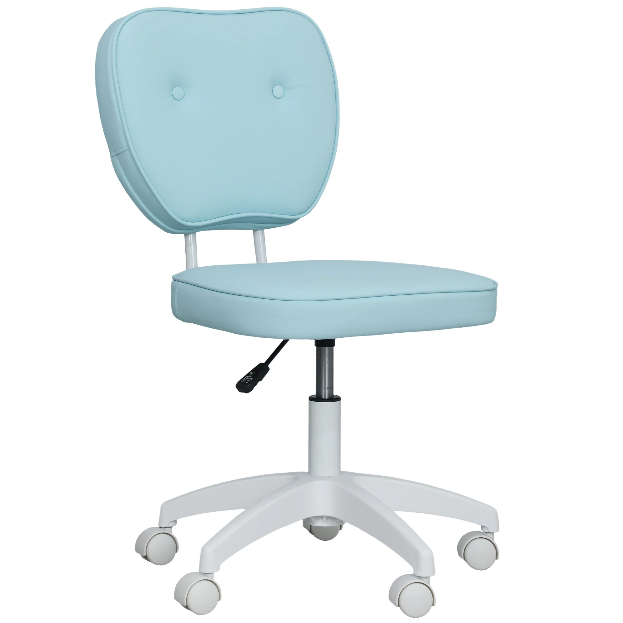 Vinsetto Vanity Task Chair With Adjustable Height, Armless - Cream/Blue - Image 10