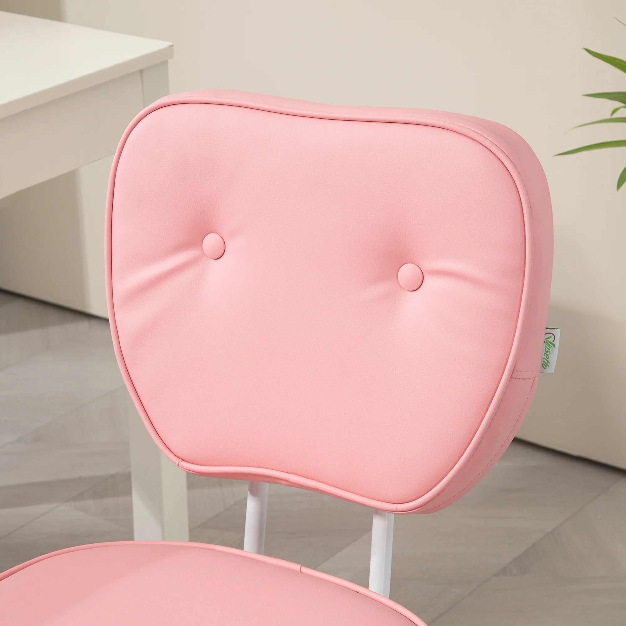 Vinsetto Vanity Task Chair With Adjustable Height, Armless, Pink - Image 7