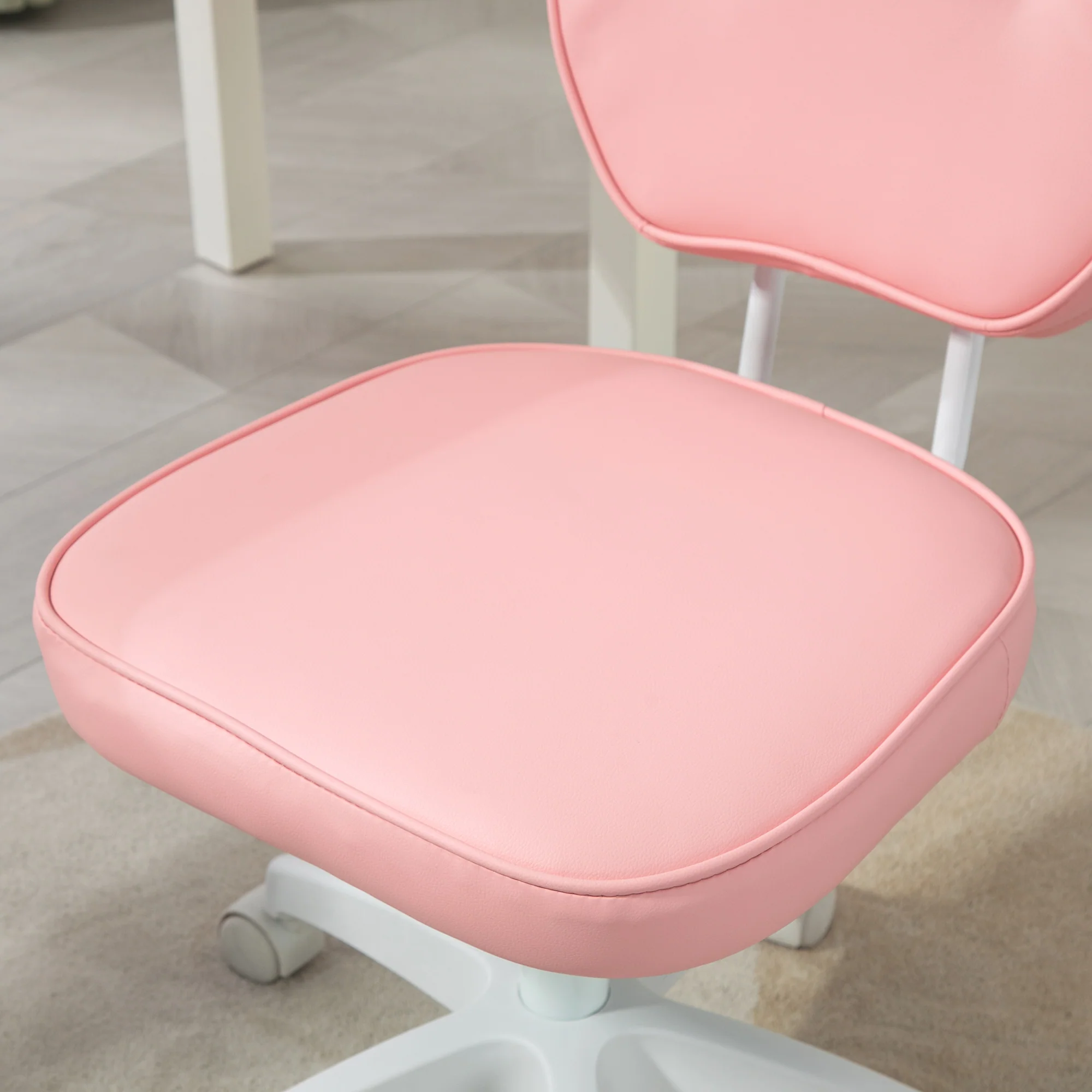 Vinsetto Vanity Task Chair With Adjustable Height, Armless, Pink - Image 8