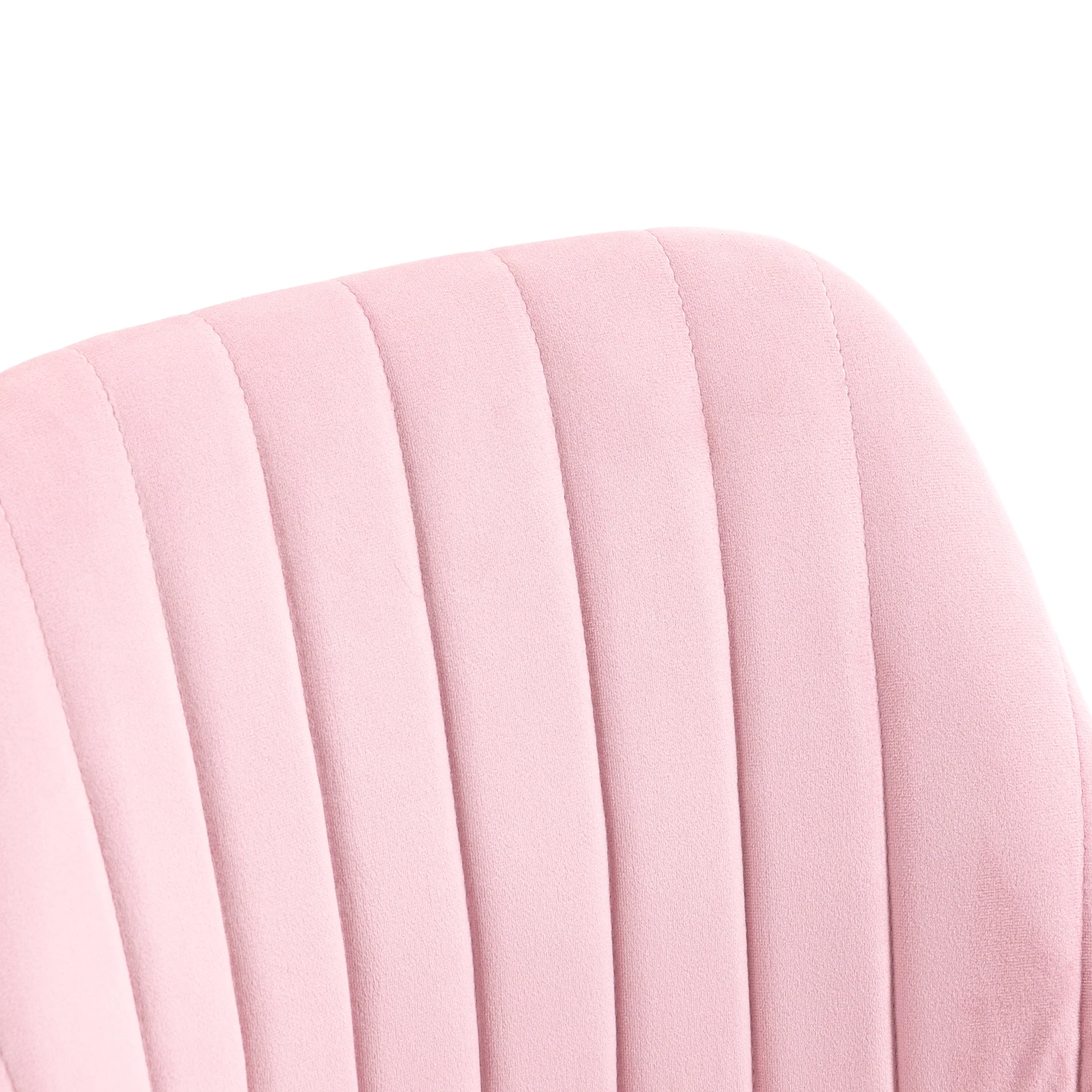 Vinsetto Velvet Office Chair with Adjustable Height and Wheels, Pink - Image 8