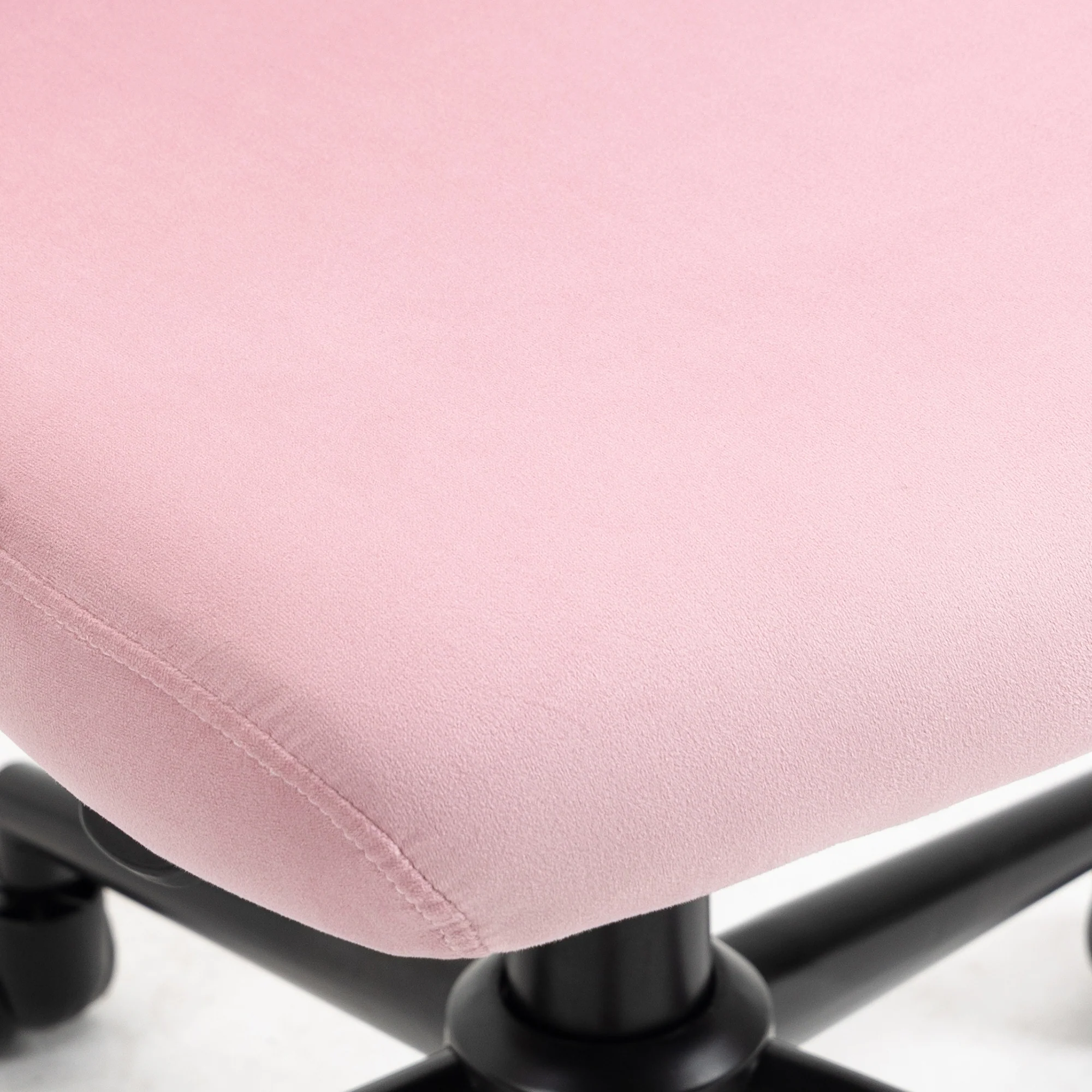 Vinsetto Velvet Office Chair with Adjustable Height and Wheels, Pink - Image 9