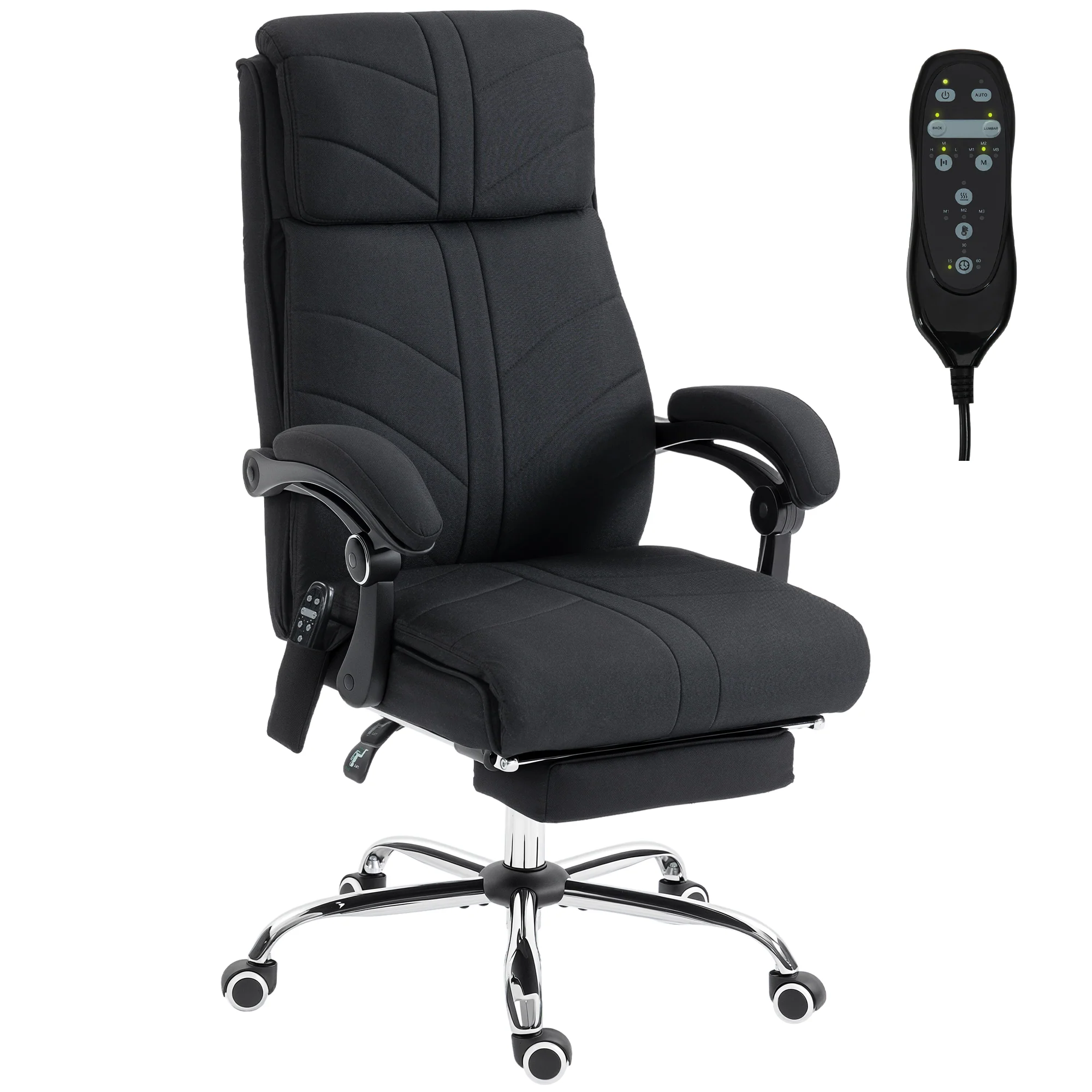 Vinsetto Vibration Massage Office Chair with Heat, Footrest, Black