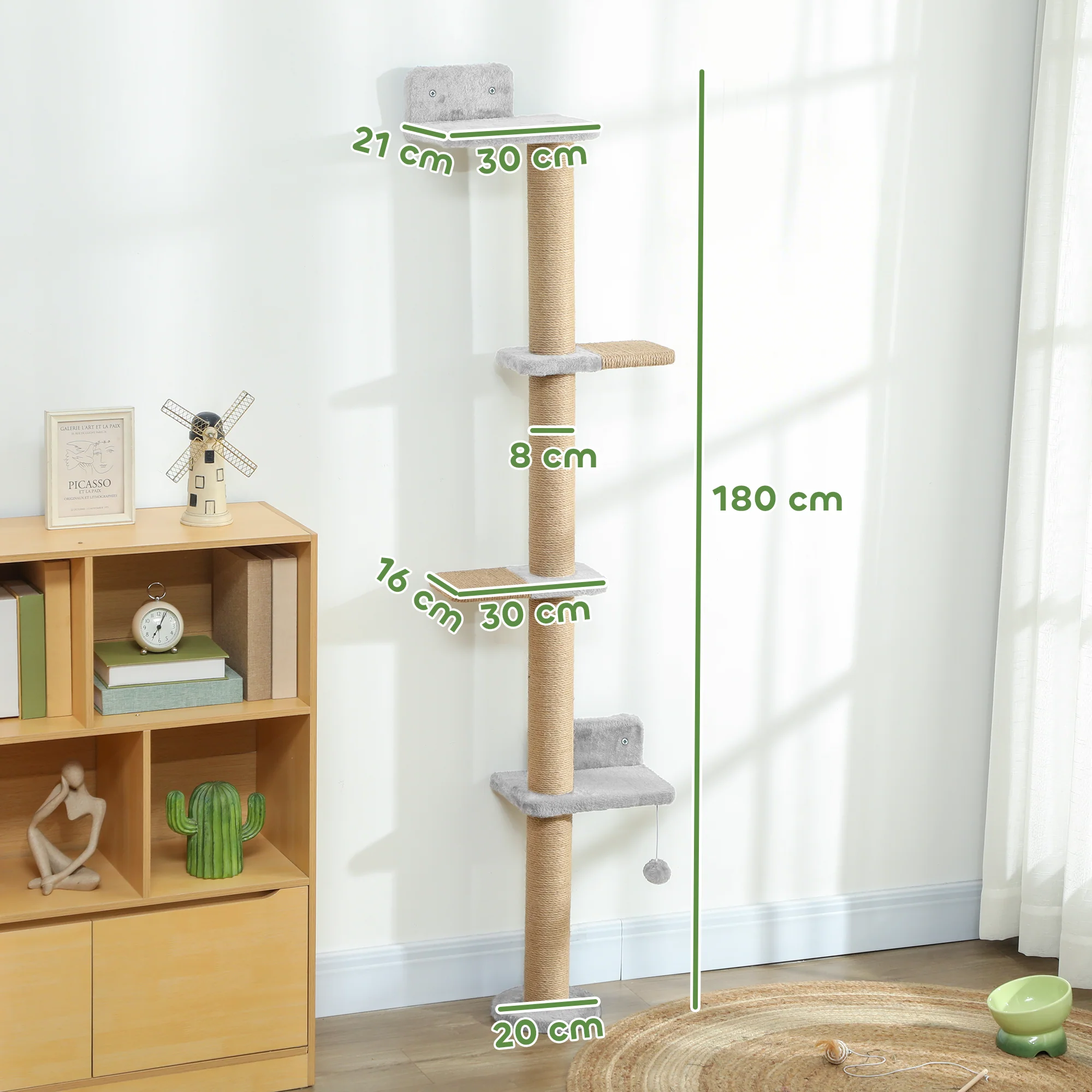 Wall Mounted Cat Shelves With 4 Climbing Platforms For Indoor, Light Grey - Image 5