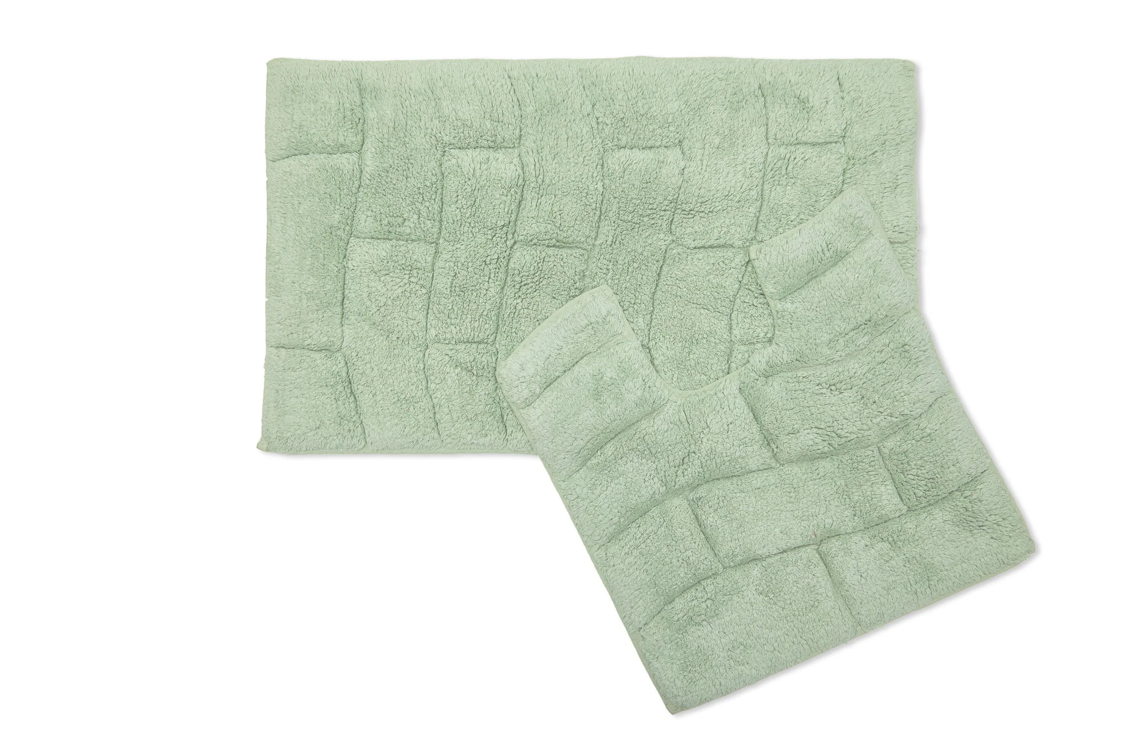 Waves Pure Cotton Jacquard 2pc Bath set in Green - Image 3