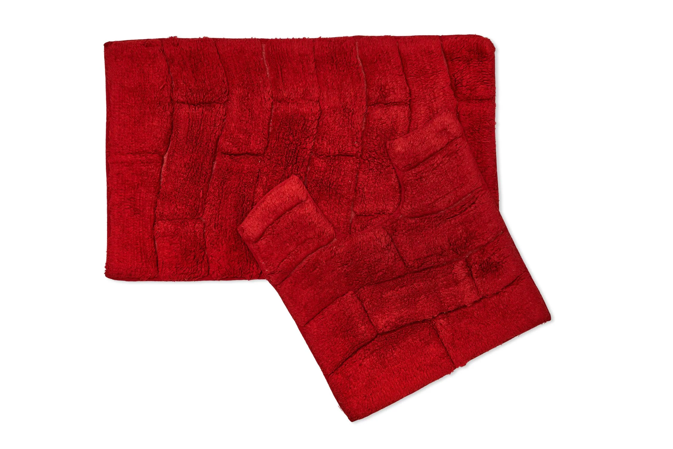 Waves Pure Cotton Jacquard 2pc Bath set in Red - Image 3