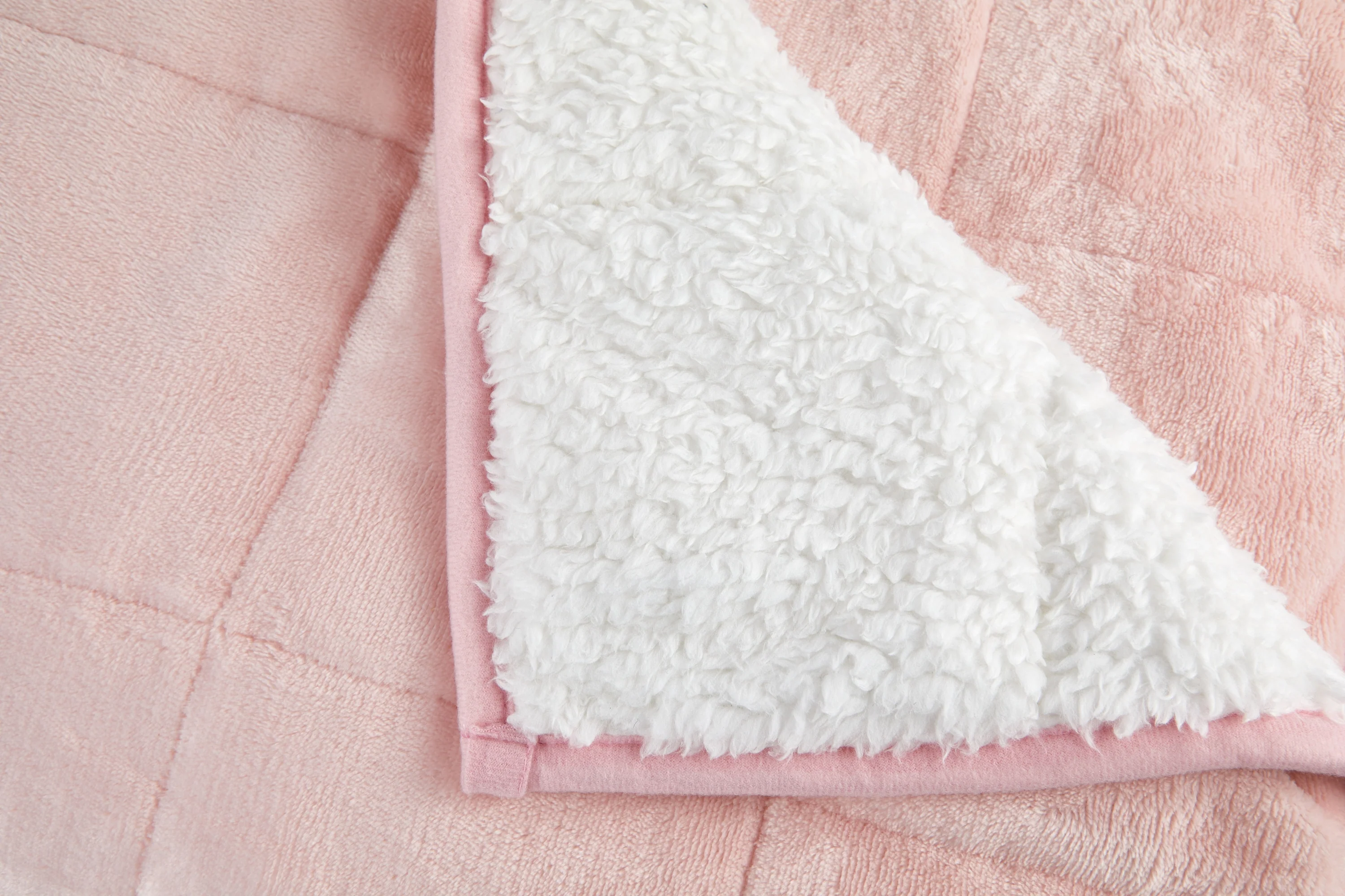 Weighted Sherpa Blanket in Blush Pink - Image 2