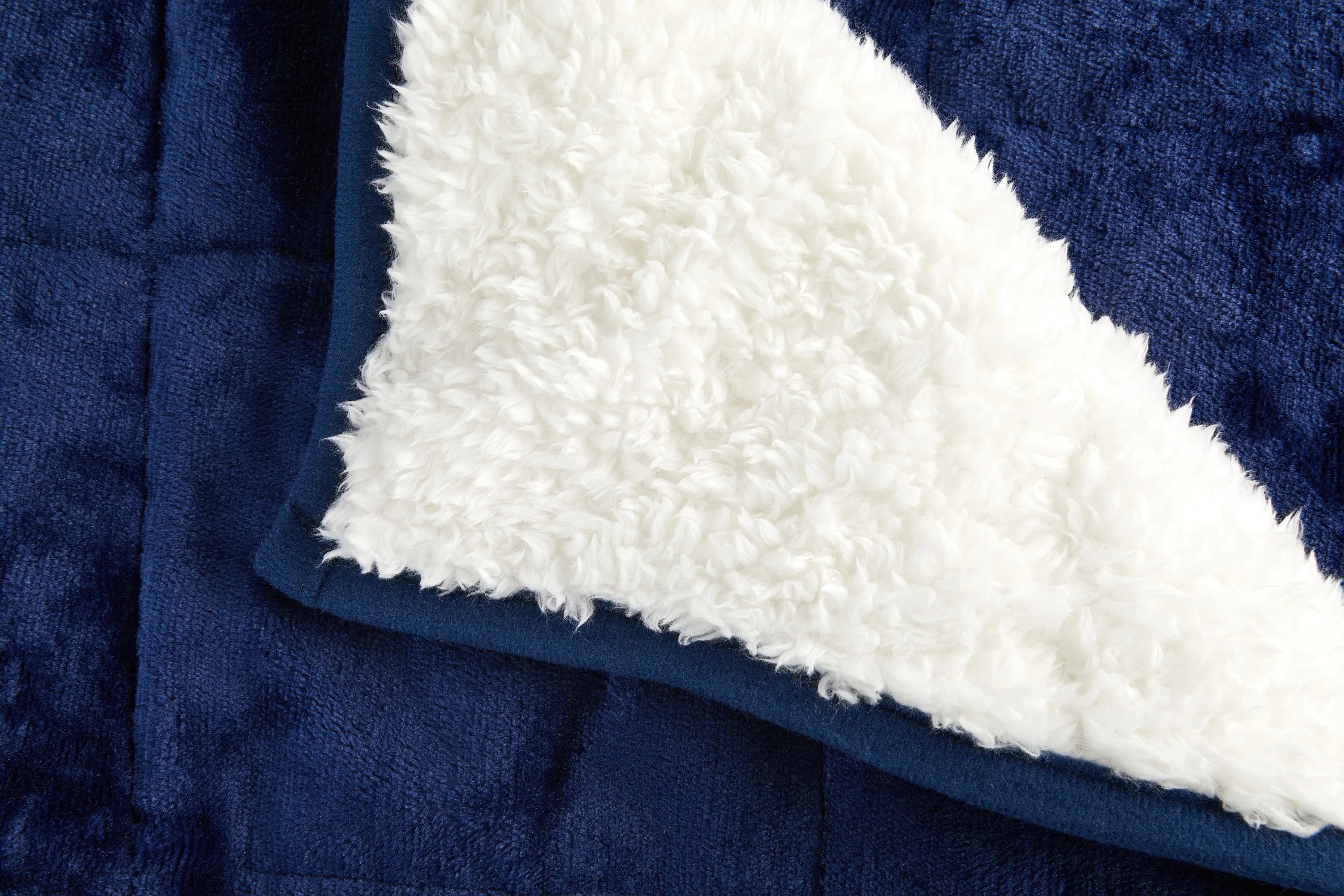 Weighted Sherpa Blanket in Navy - Image 2