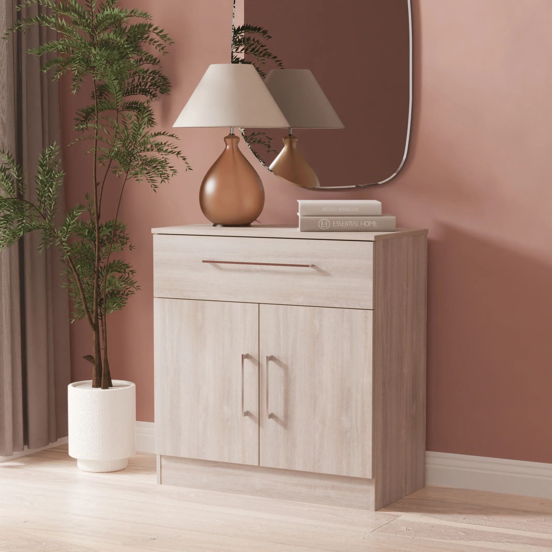 Wellington Ready Assembled 1 Drawer 2 Door Sideboard in Grey Oak