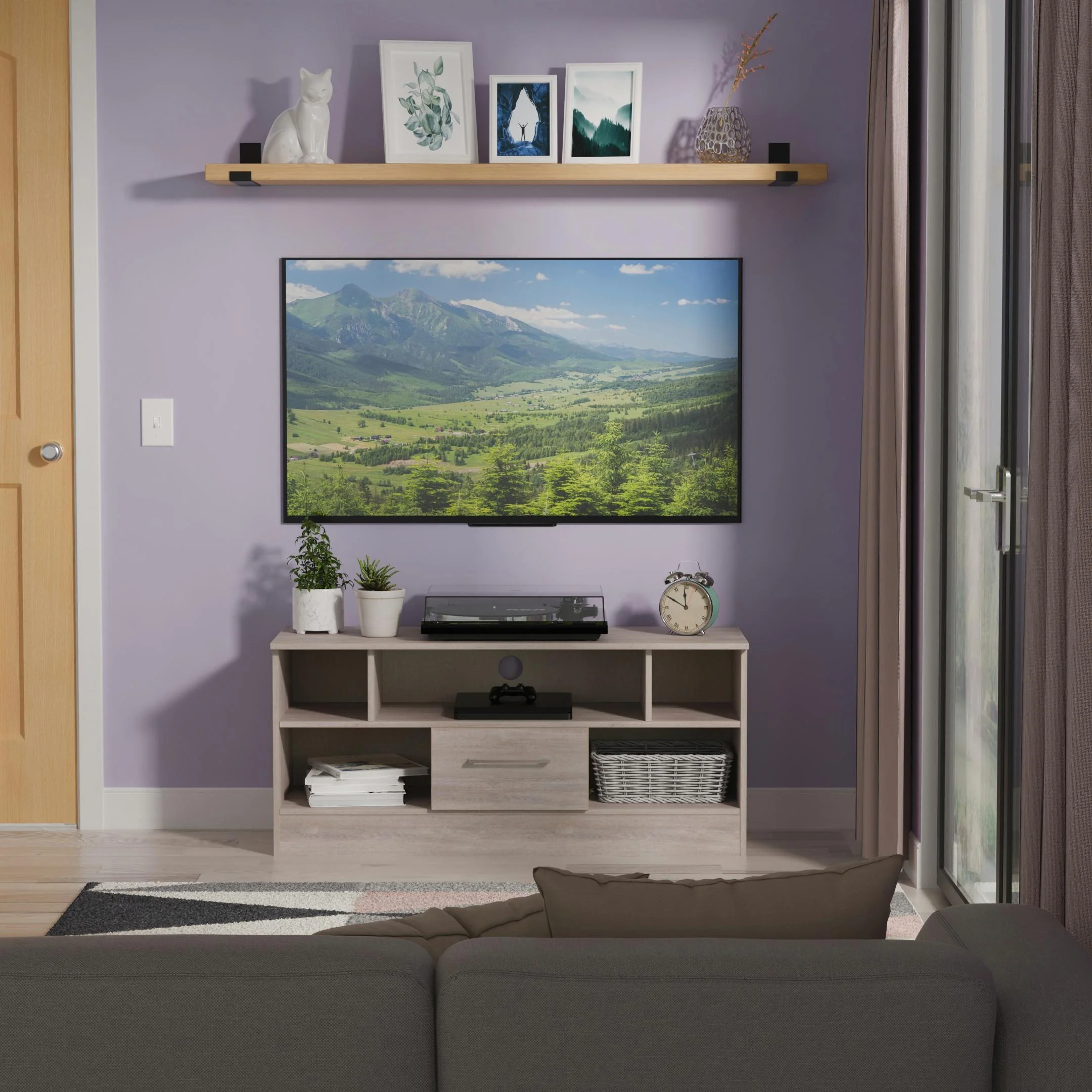 Wellington Ready Assembled 1 Drawer TV & Media Unit in Grey Oak