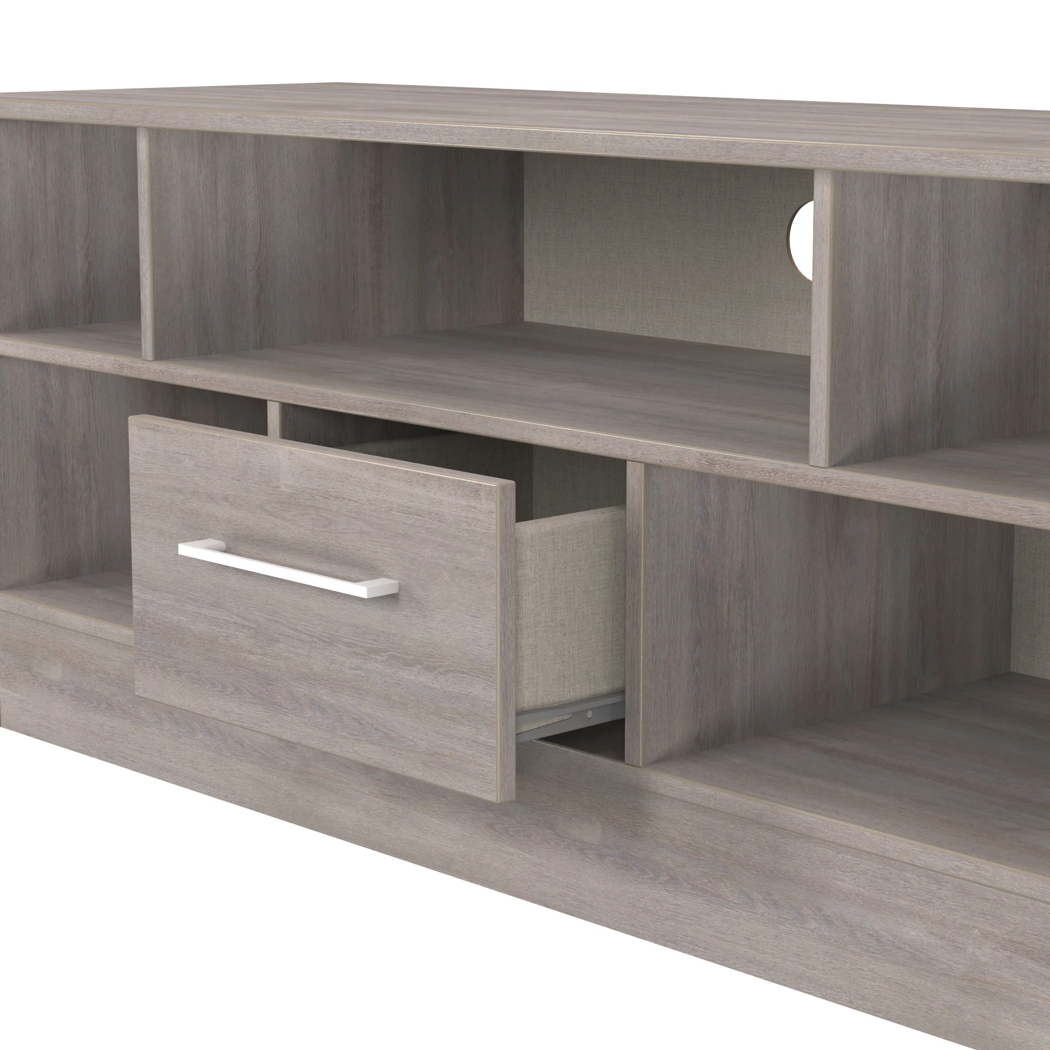 Wellington Ready Assembled 1 Drawer TV & Media Unit in Grey Oak - Image 6