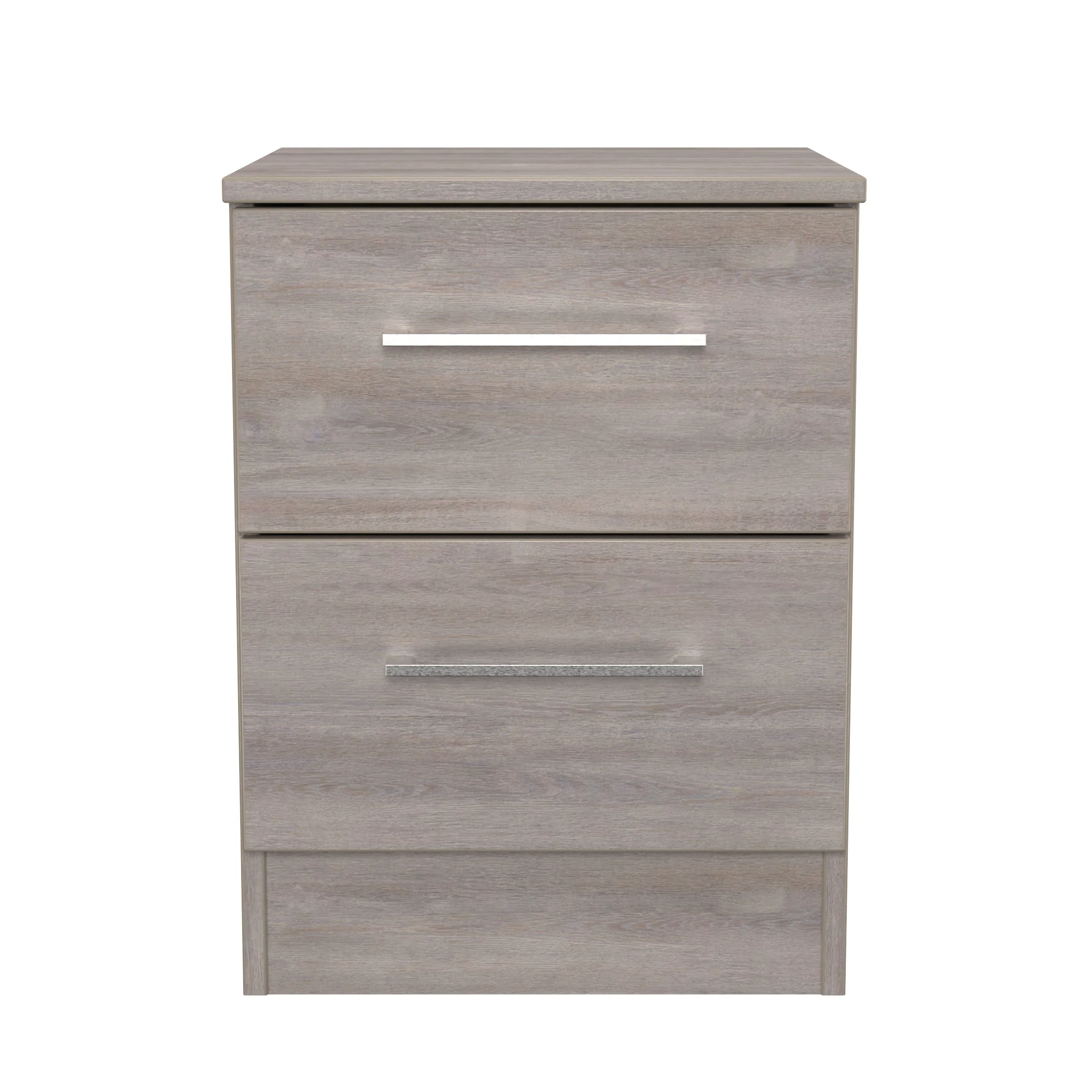Wellington Ready Assembled 2 Drawer Bedside Cabinet in Grey Oak - Image 2