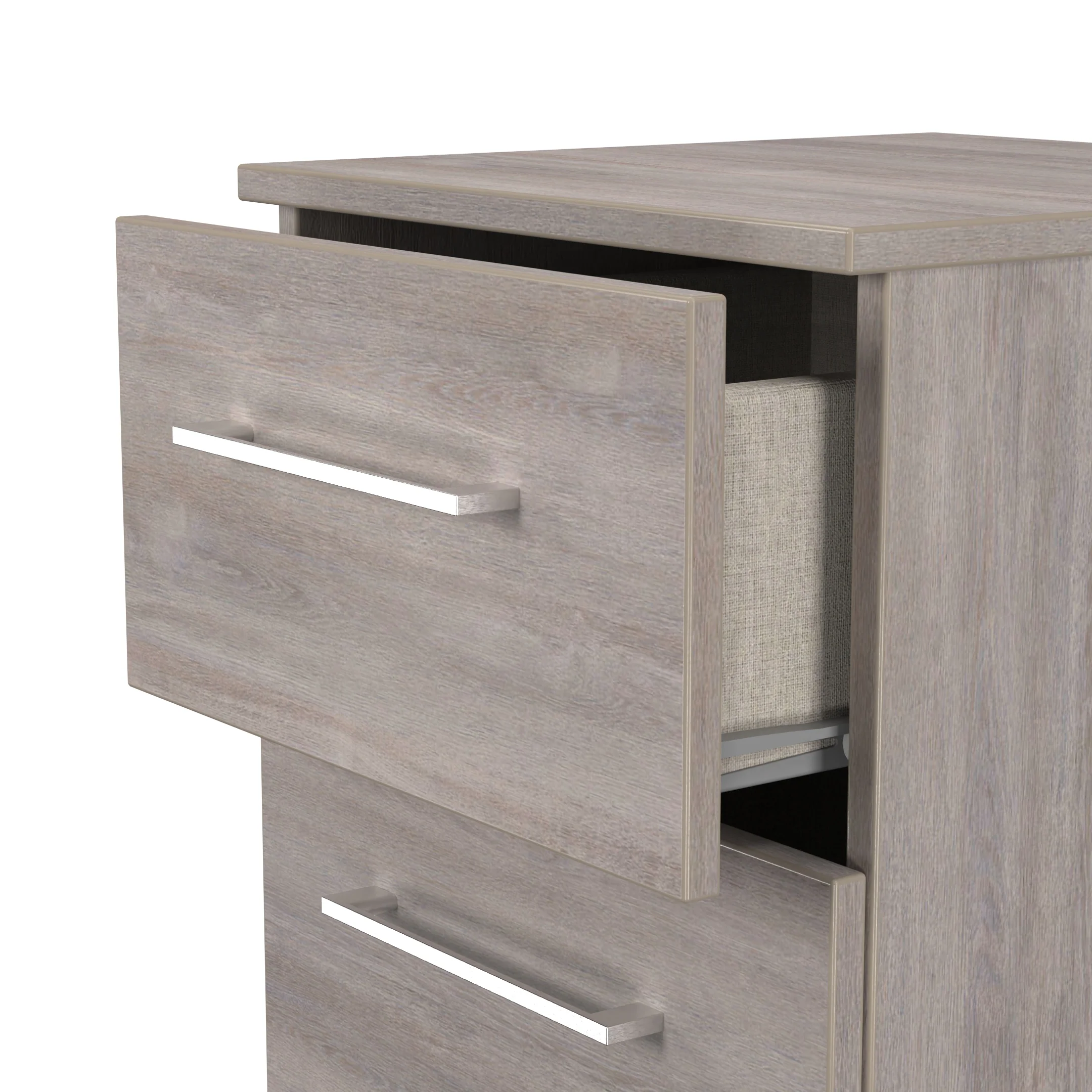 Wellington Ready Assembled 2 Drawer Bedside Cabinet in Grey Oak - Image 6