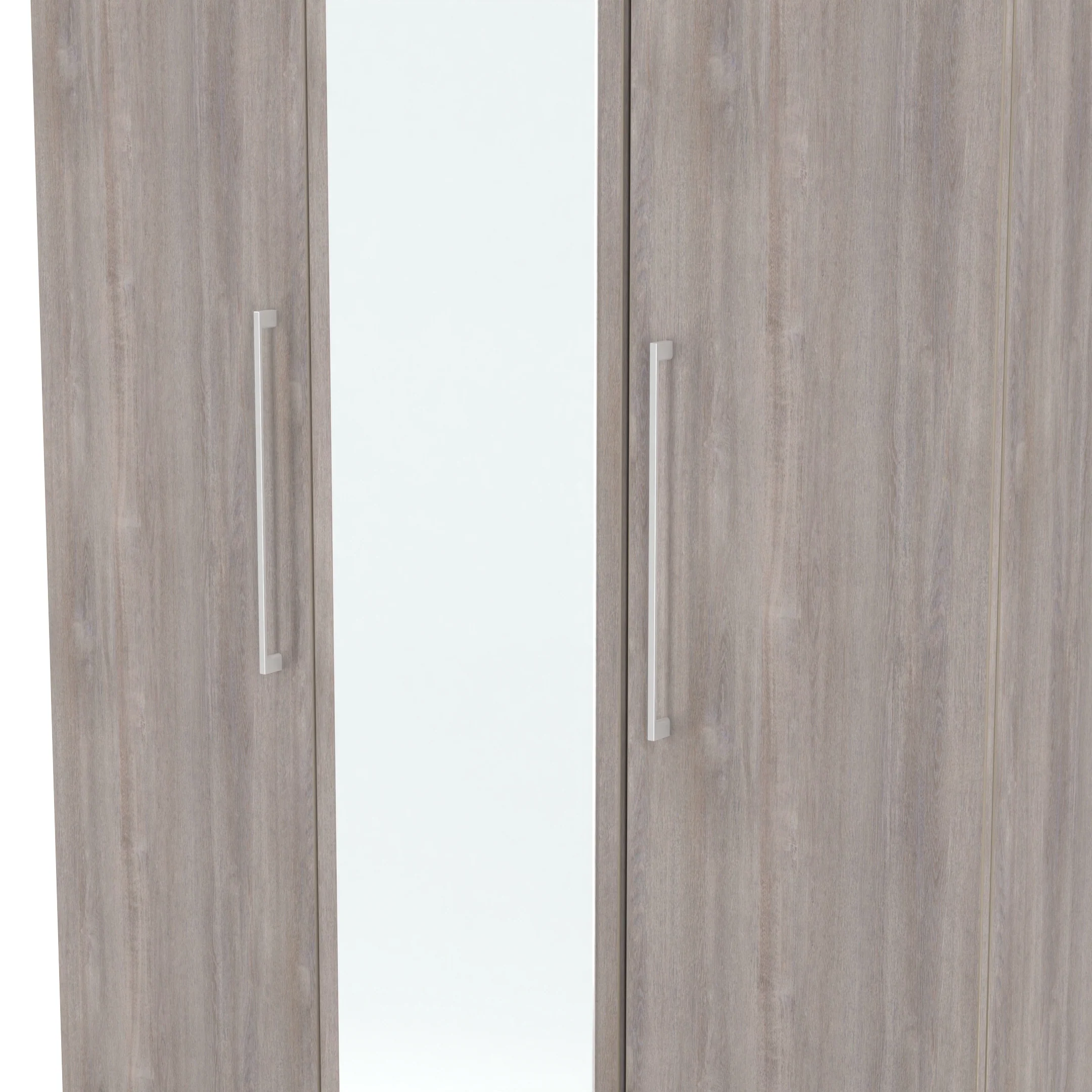 Wellington Ready Assembled Tall Triple Mirror Wardrobe in Grey Oak - Image 5