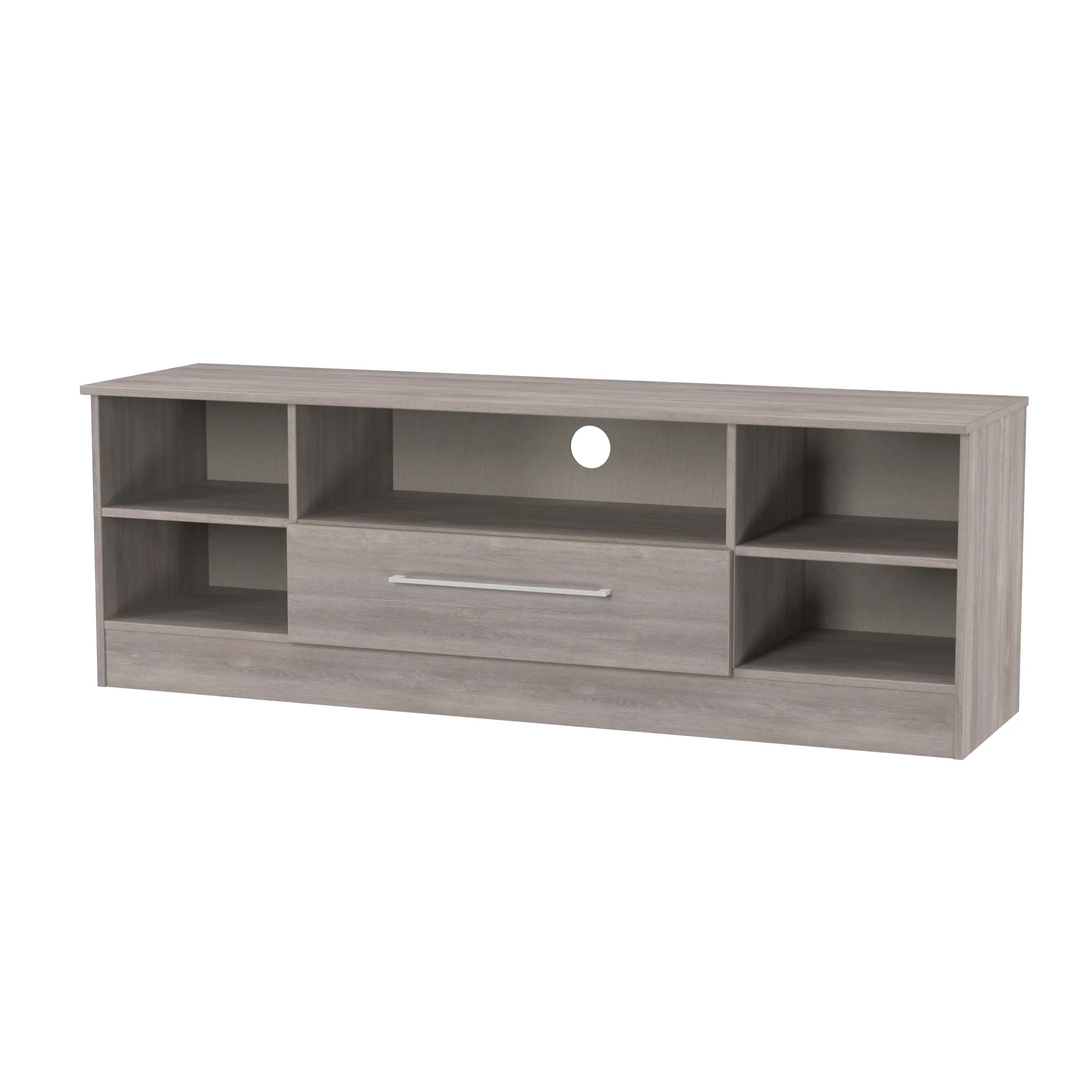 Wellington Ready Assembled Wide 1 Drawer TV & Media Unit in Grey Oak - Image 4