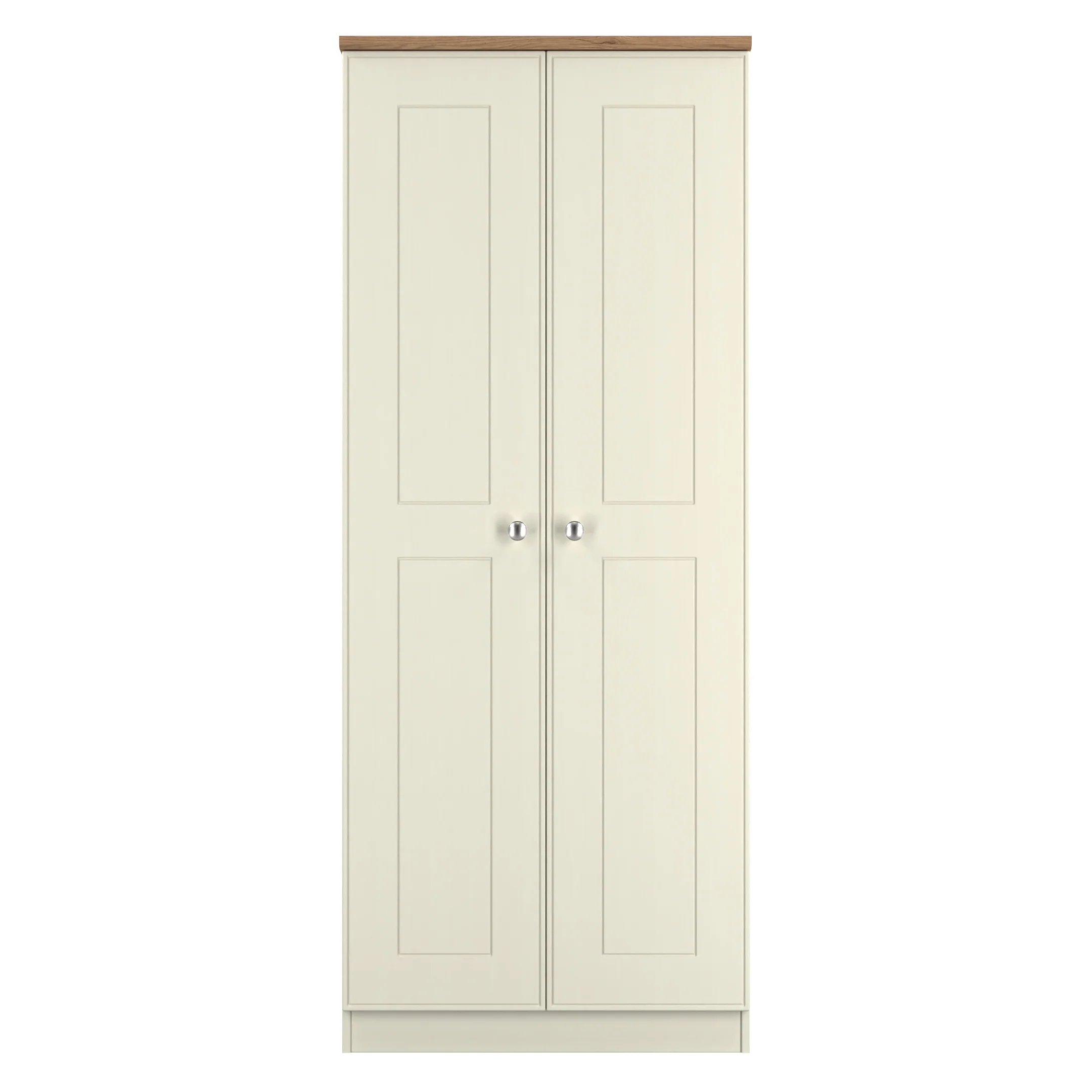 Westminster Ready Assembled 2 Door Wardrobe In Cream Ash & Riviera Oak - Image 2
