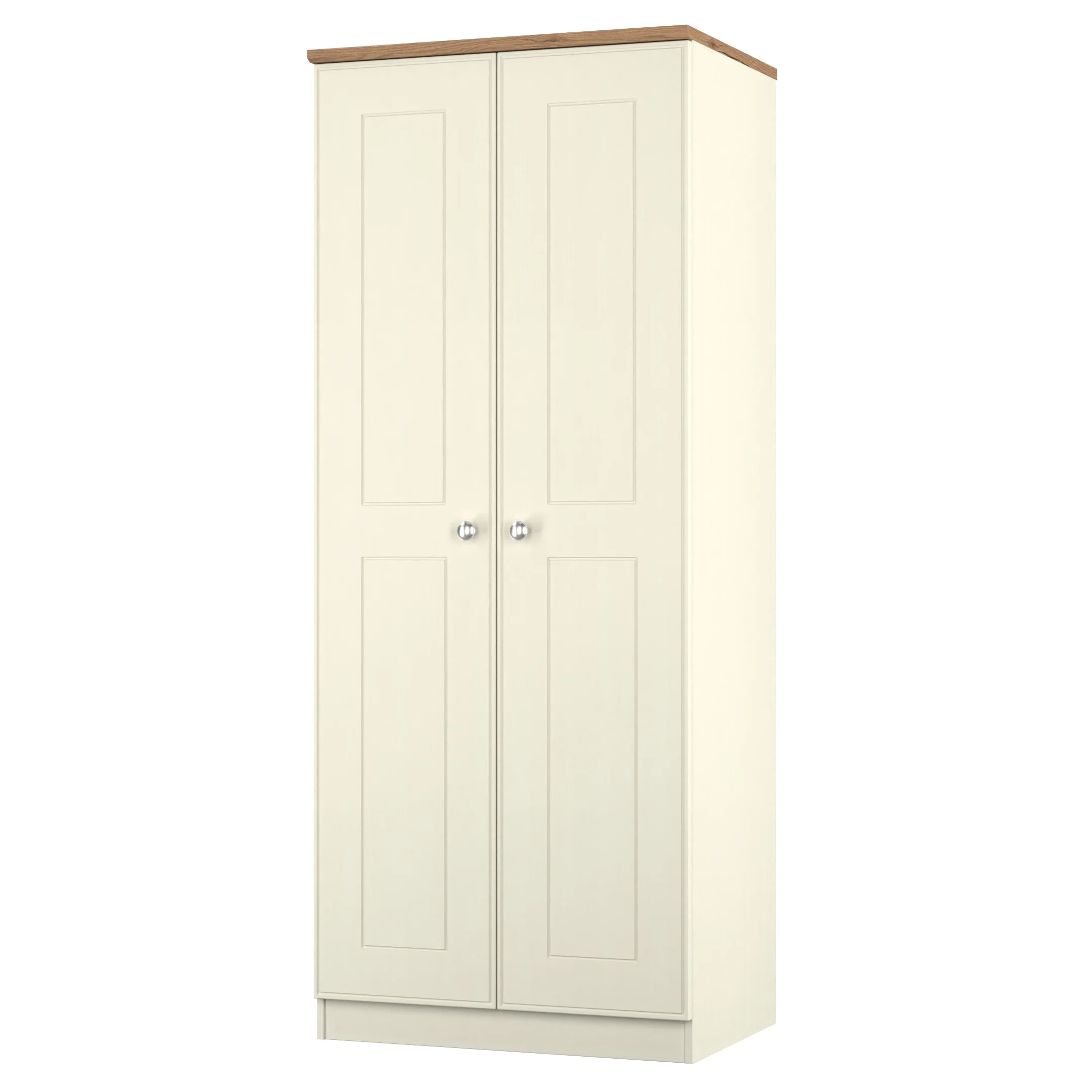 Westminster Ready Assembled 2 Door Wardrobe In Cream Ash & Riviera Oak - Image 4