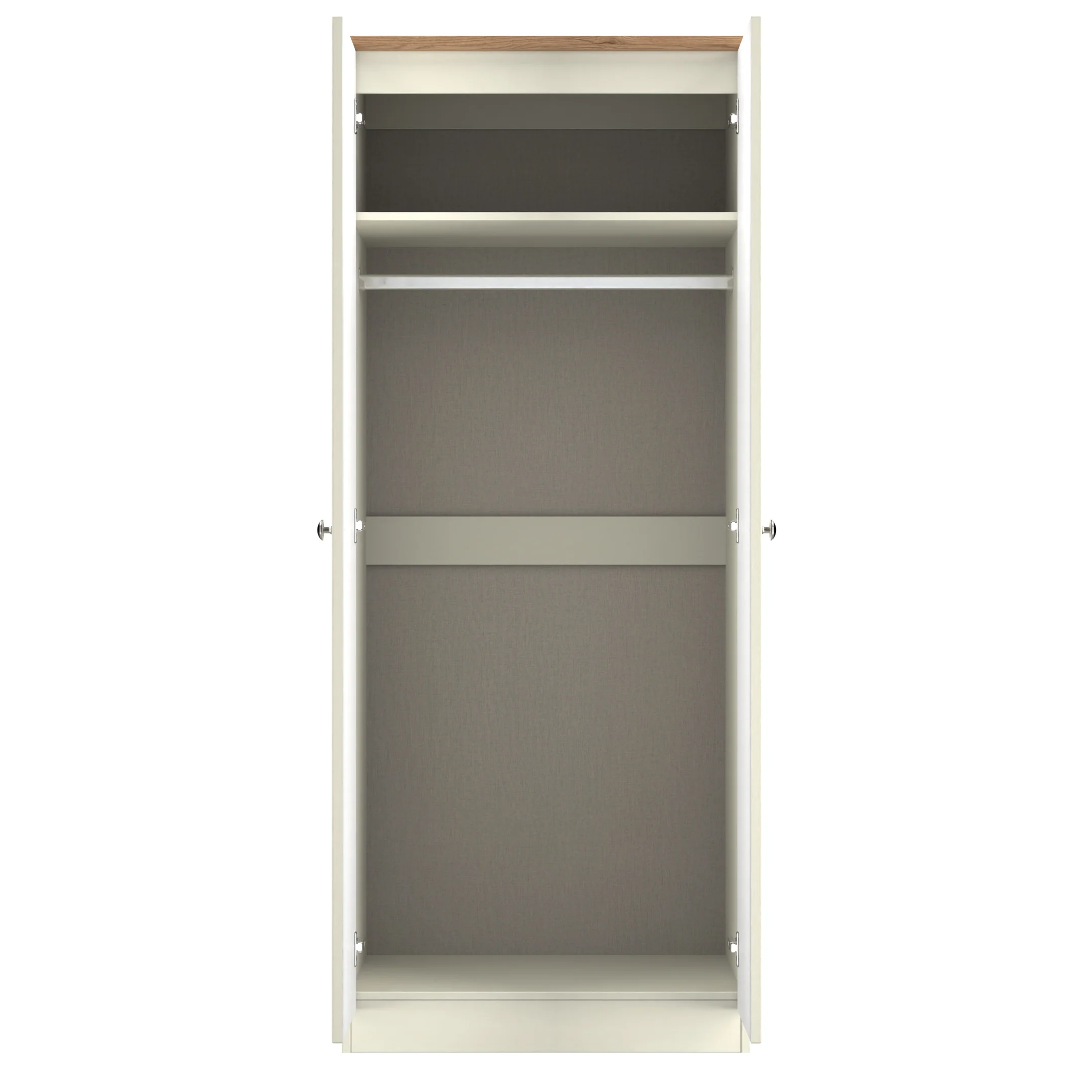 Westminster Ready Assembled 2 Door Wardrobe In Cream Ash & Riviera Oak - Image 7