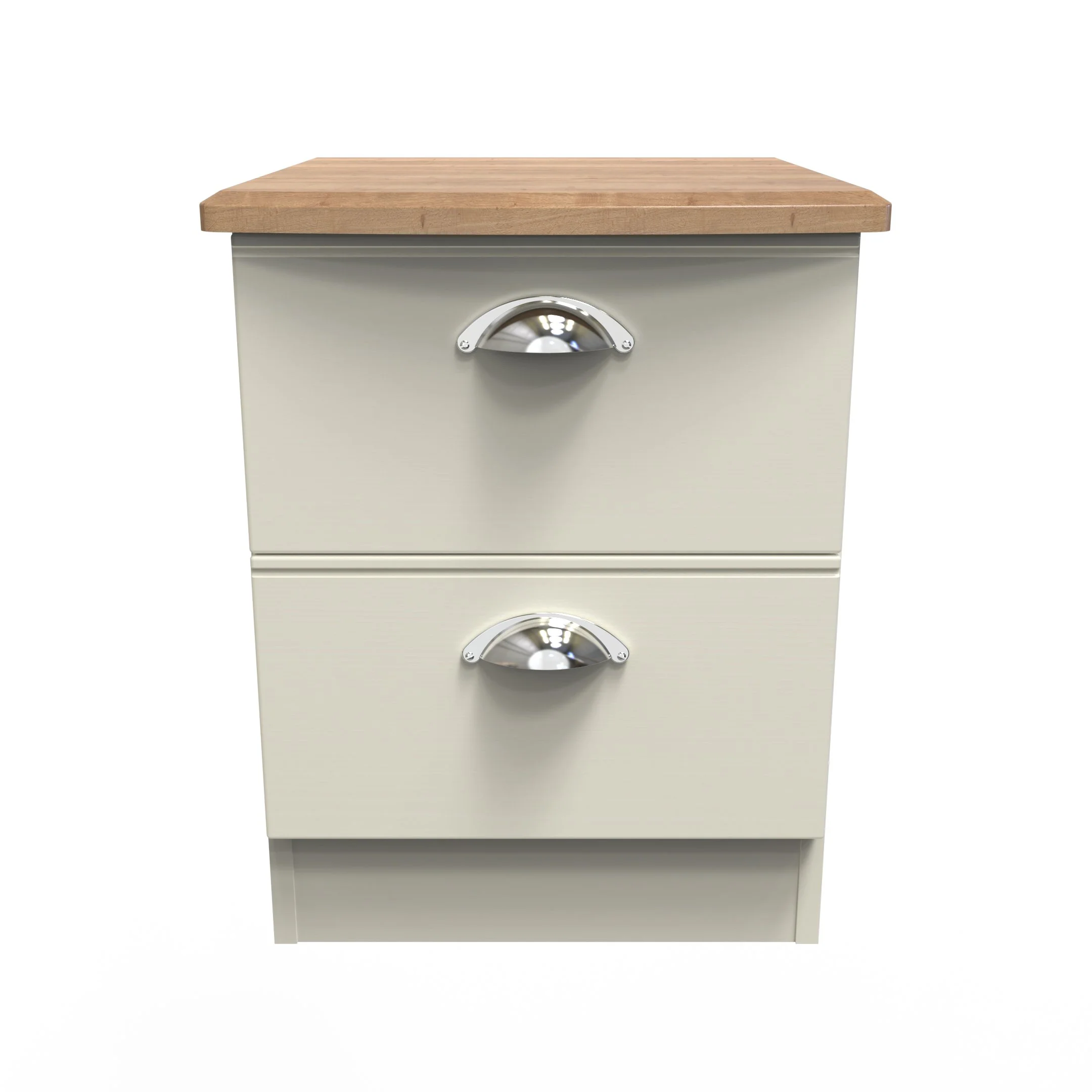 Westminster Ready Assembled 2 Drawer Bedside Cabinet in Cream Ash & Riviera Oak