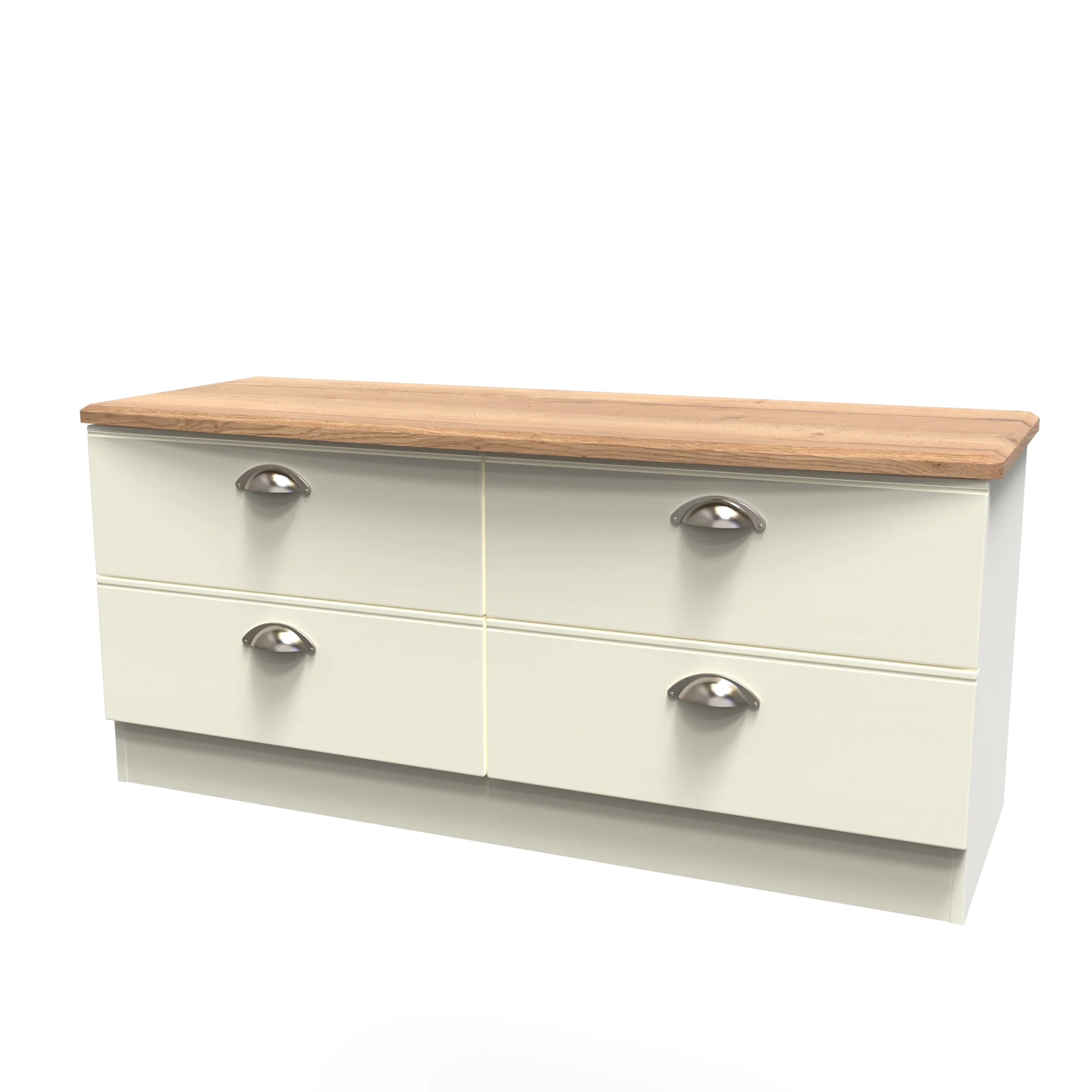 Westminster Ready Assembled 4 Drawer Bed Box in Cream Ash & Riviera Oak - Image 3