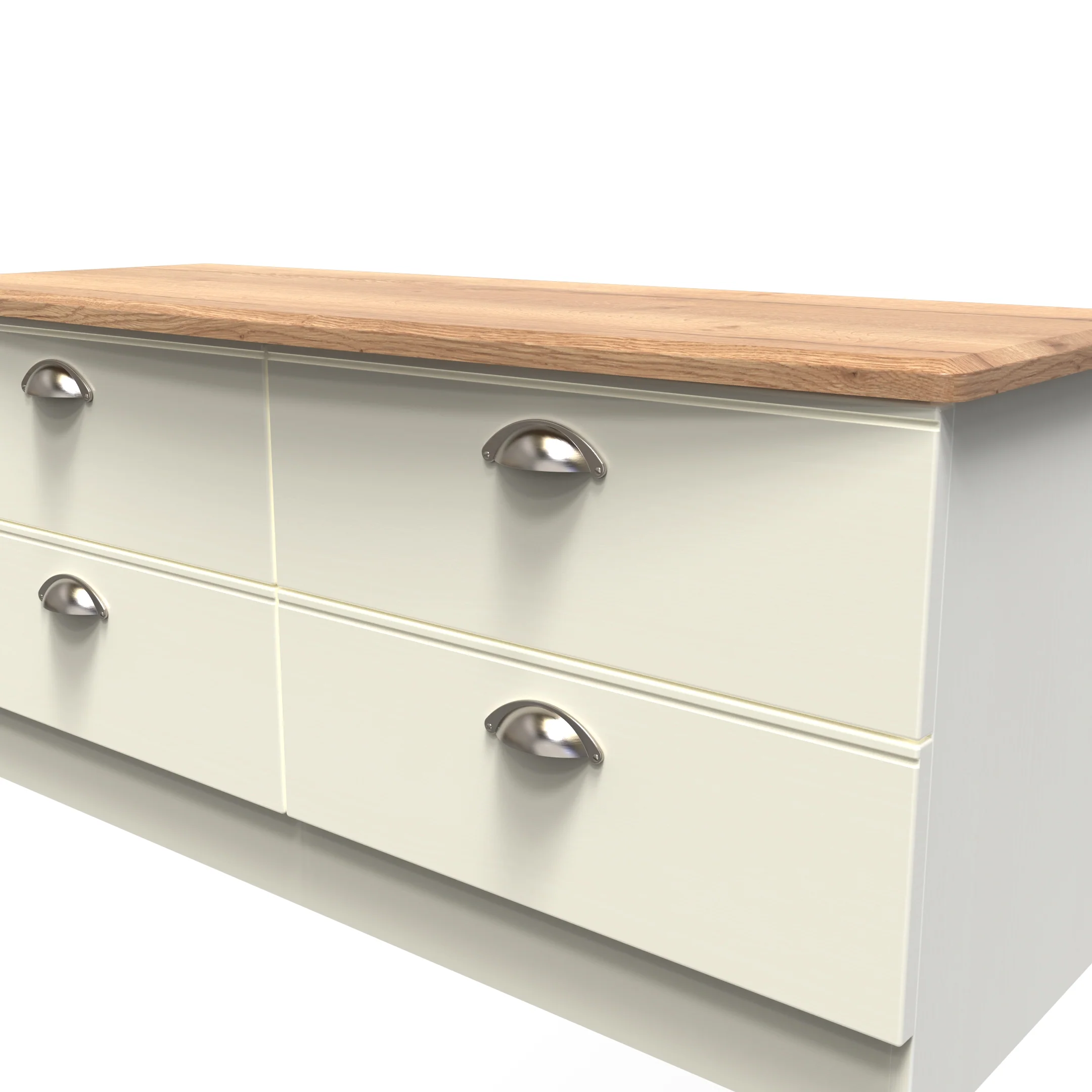 Westminster Ready Assembled 4 Drawer Bed Box in Cream Ash & Riviera Oak - Image 4