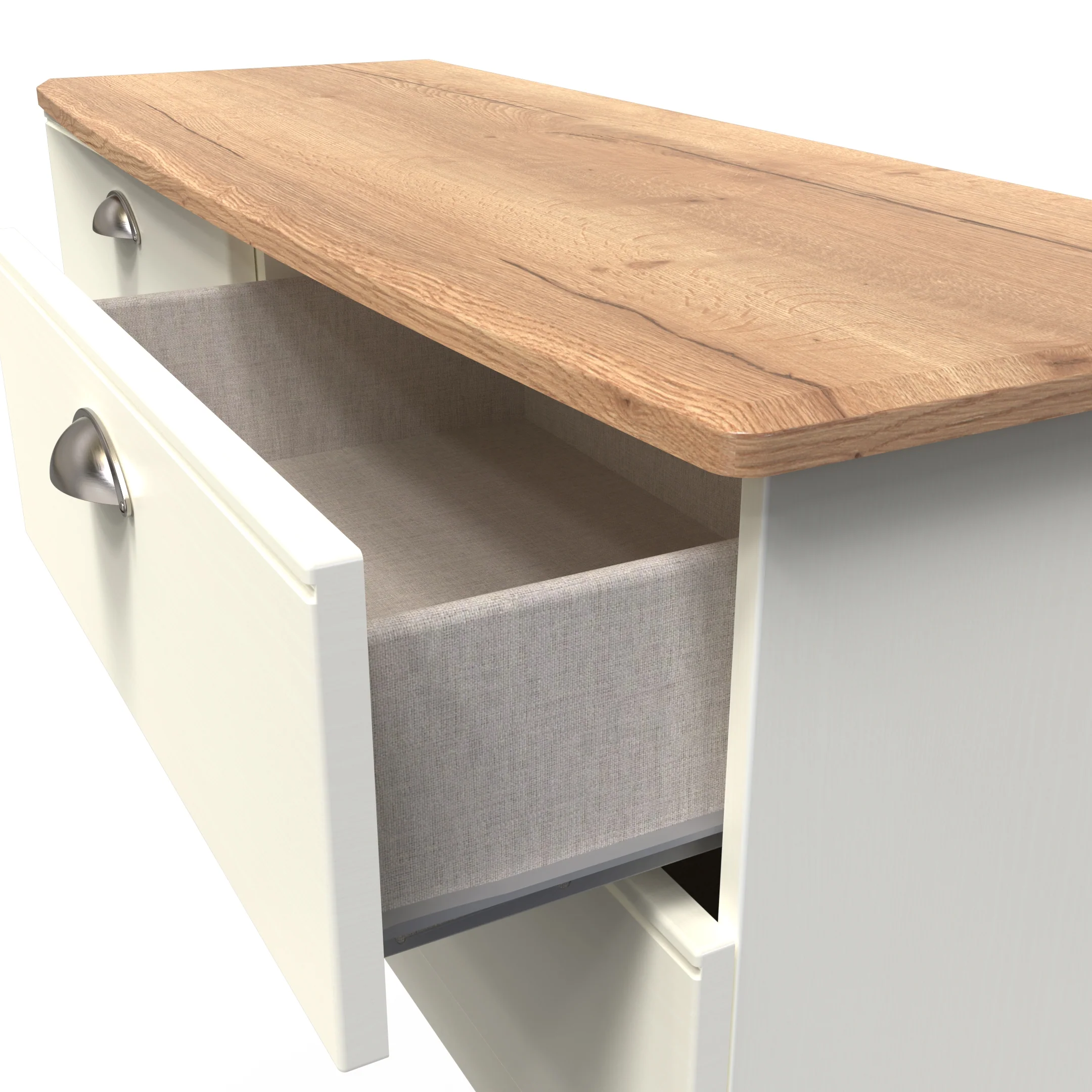 Westminster Ready Assembled 4 Drawer Bed Box in Cream Ash & Riviera Oak - Image 5