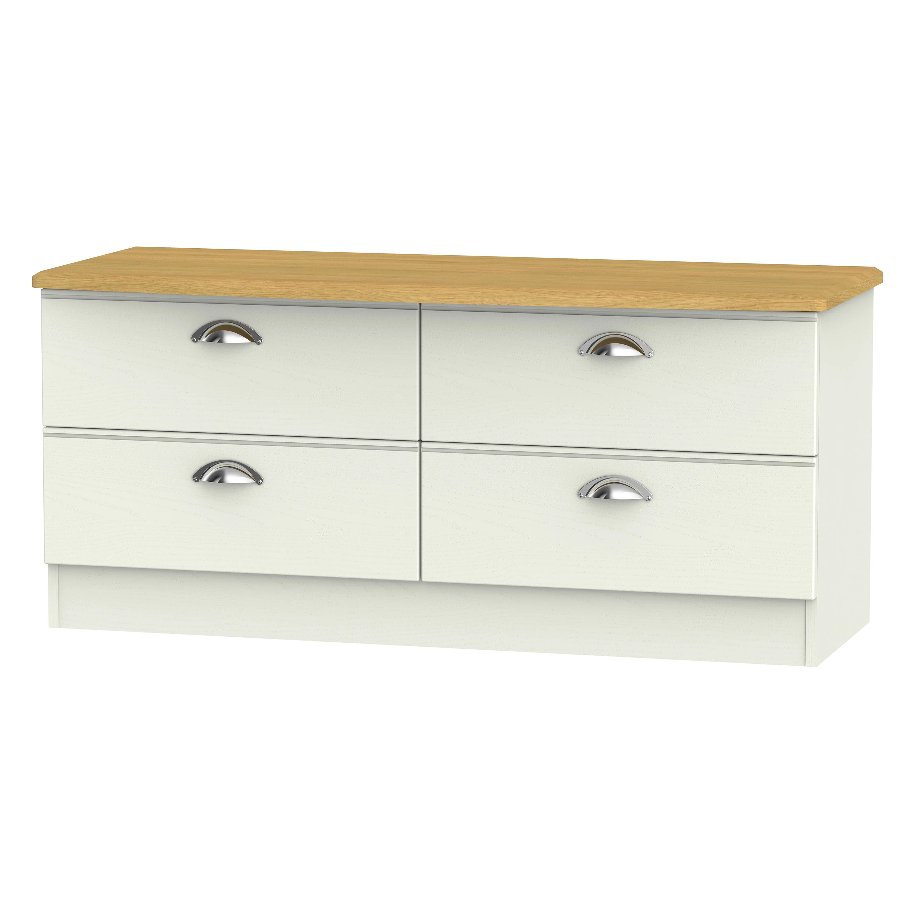 Westminster Ready Assembled 4 Drawer Bed Box in Cream Ash & Riviera Oak - Image 6