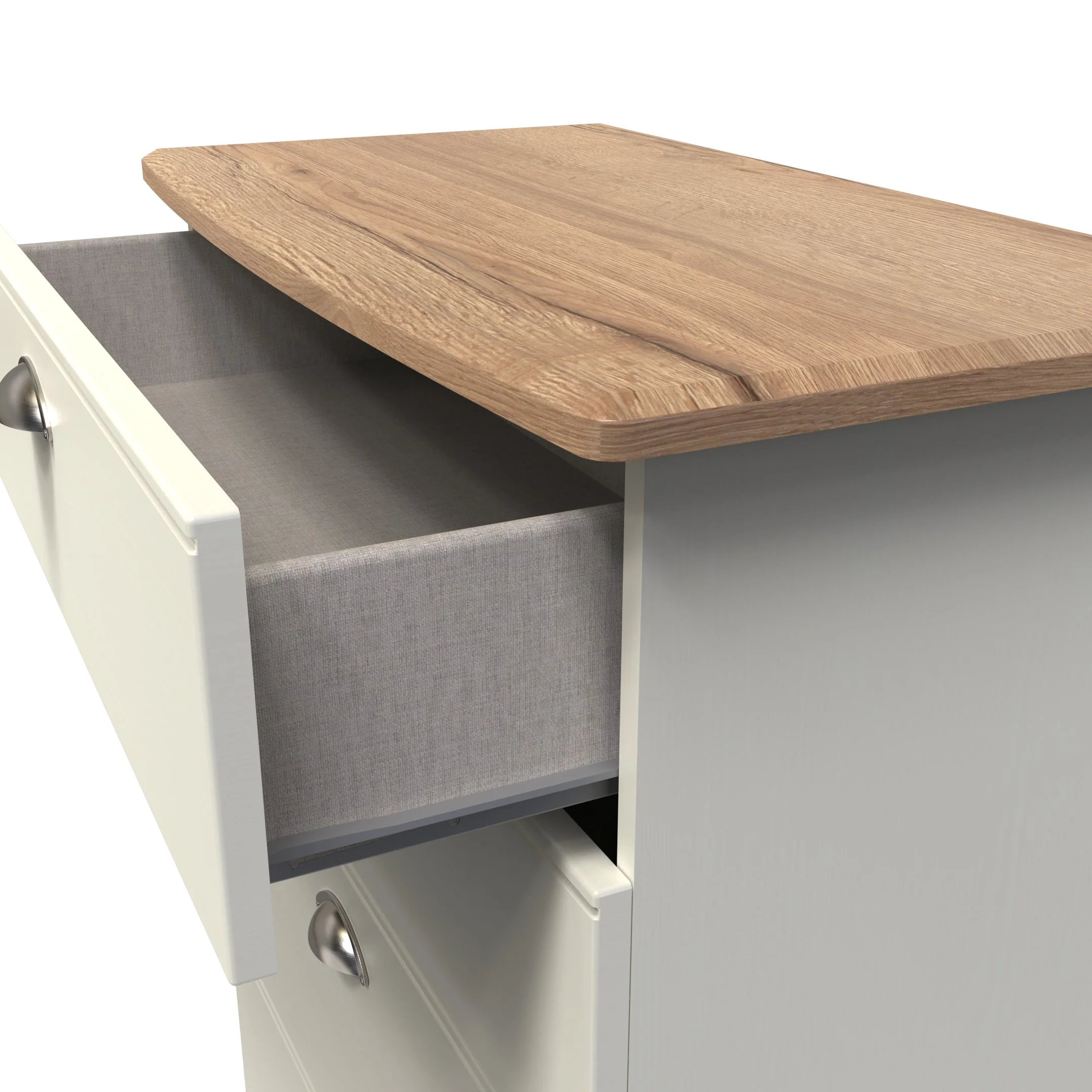 Westminster Ready Assembled 4 Drawer Deep Chest in Cream Ash & Riviera Oak - Image 6