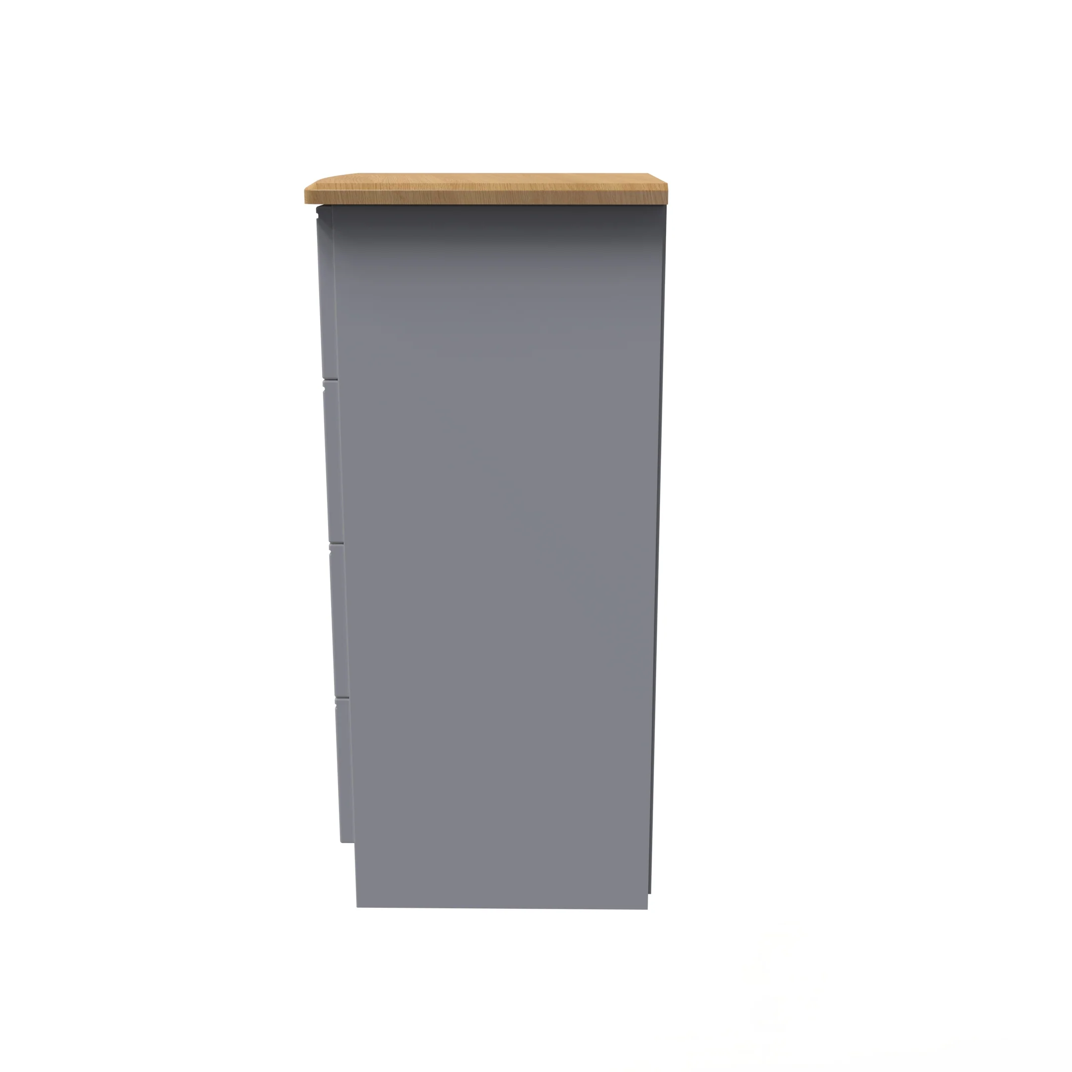 Westminster Ready Assembled 4 Drawer Tallboy in Grey Matt & Riviera Oak - Image 2