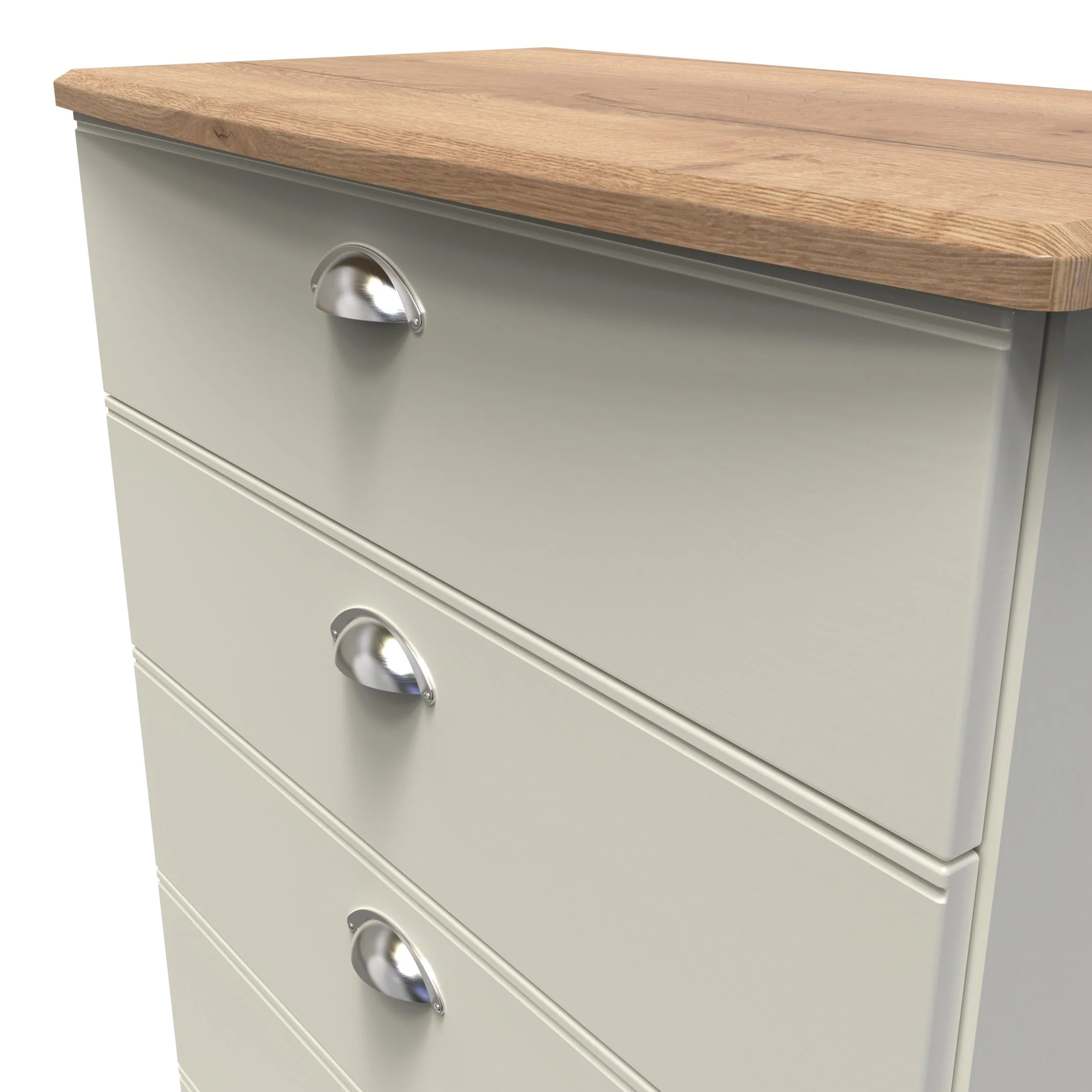 Westminster Ready Assembled 5 Drawer Chest in Cream Ash & Riviera Oak - Image 5