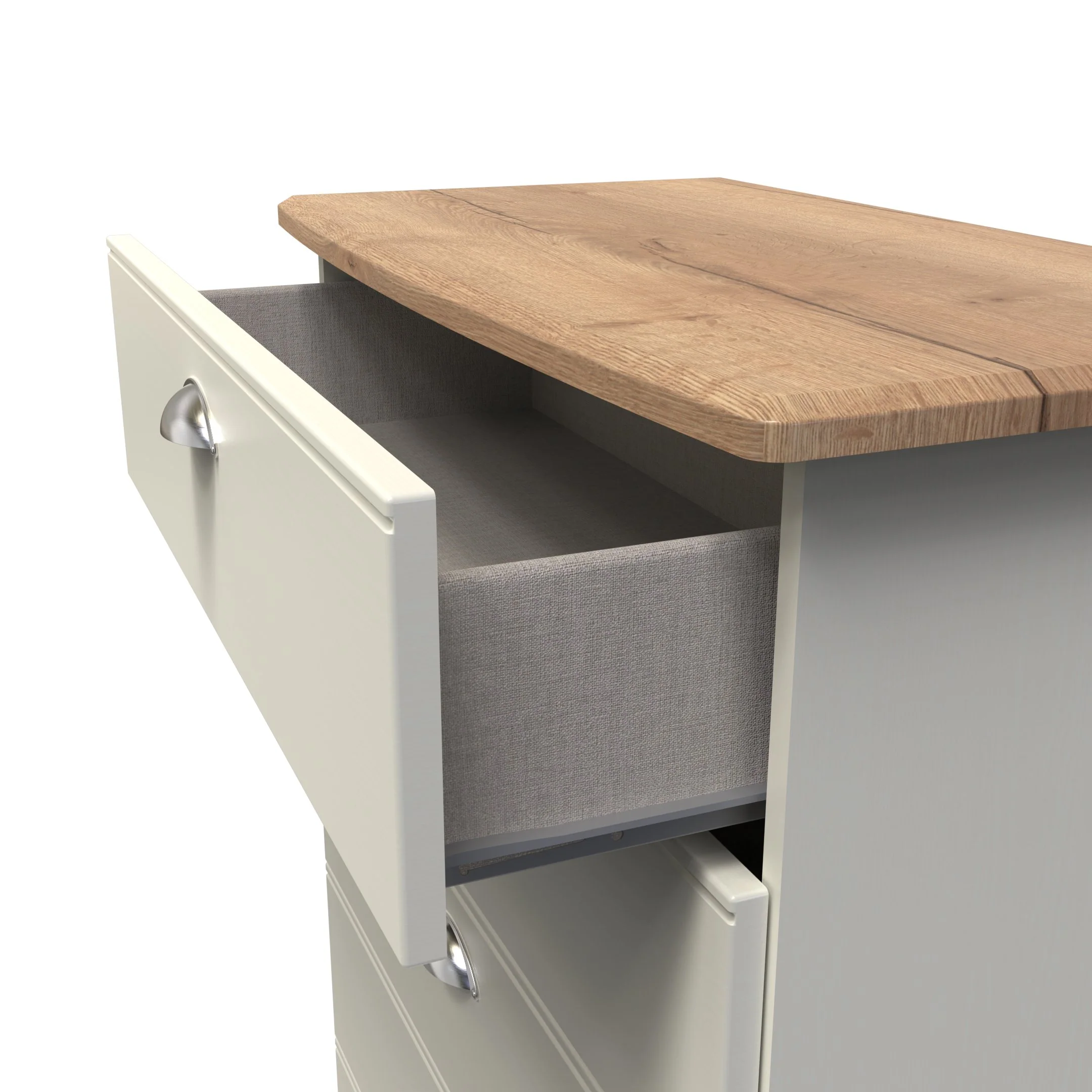Westminster Ready Assembled 5 Drawer Chest in Cream Ash & Riviera Oak - Image 6