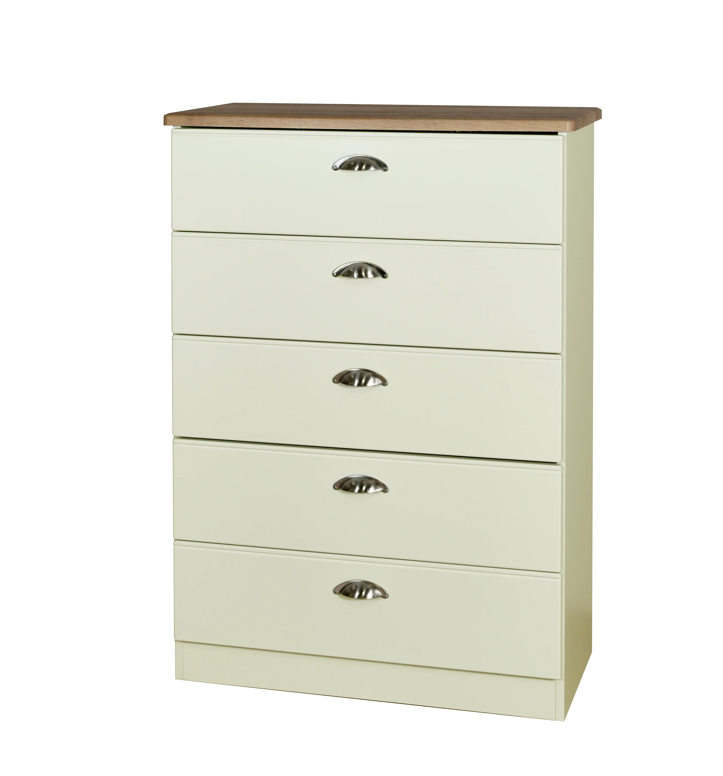 Westminster Ready Assembled 5 Drawer Chest in Cream Ash & Riviera Oak - Image 8