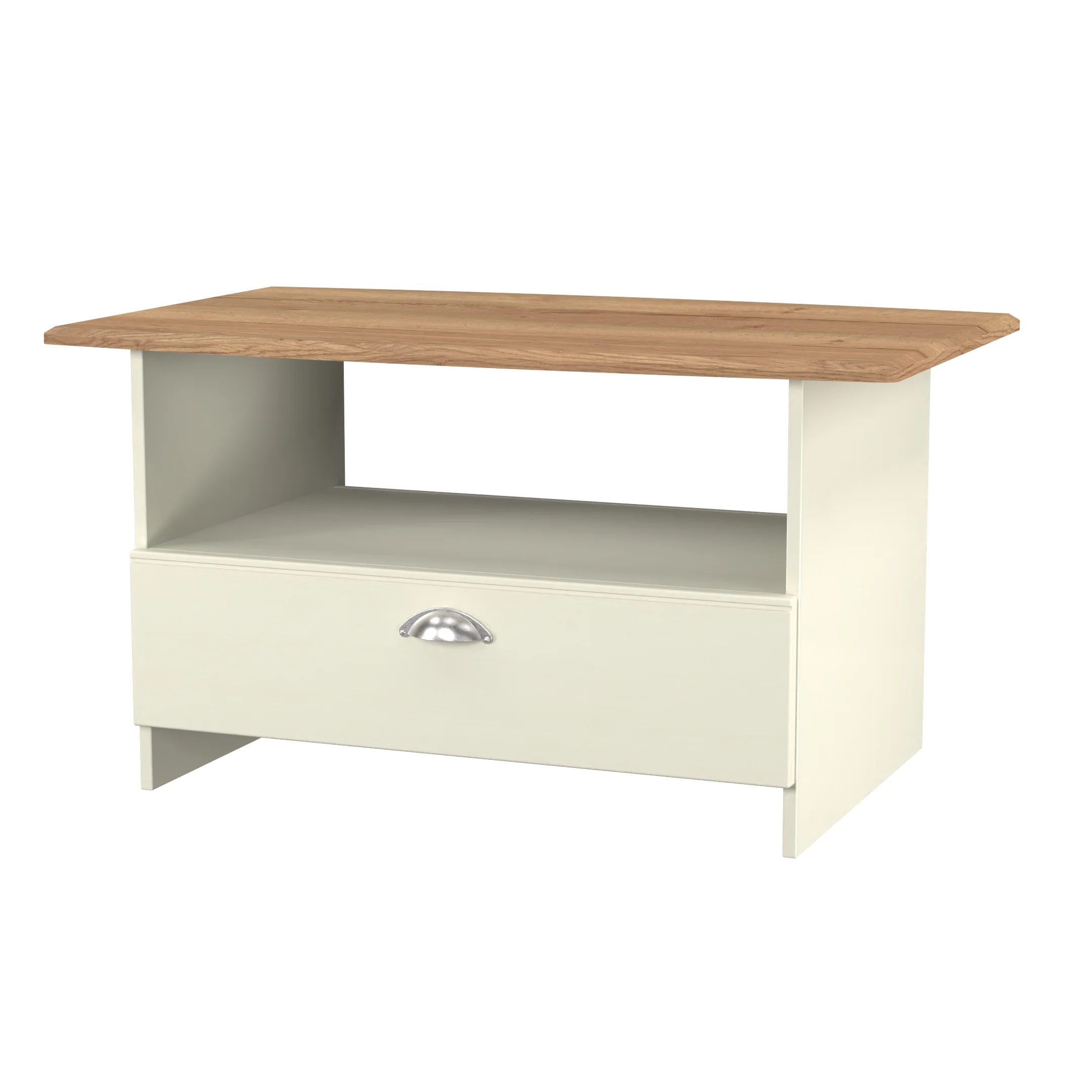 Westminster Ready Assembled Bottom Drawer Coffee Table in Cream Ash & Riviera Oak - Image 4
