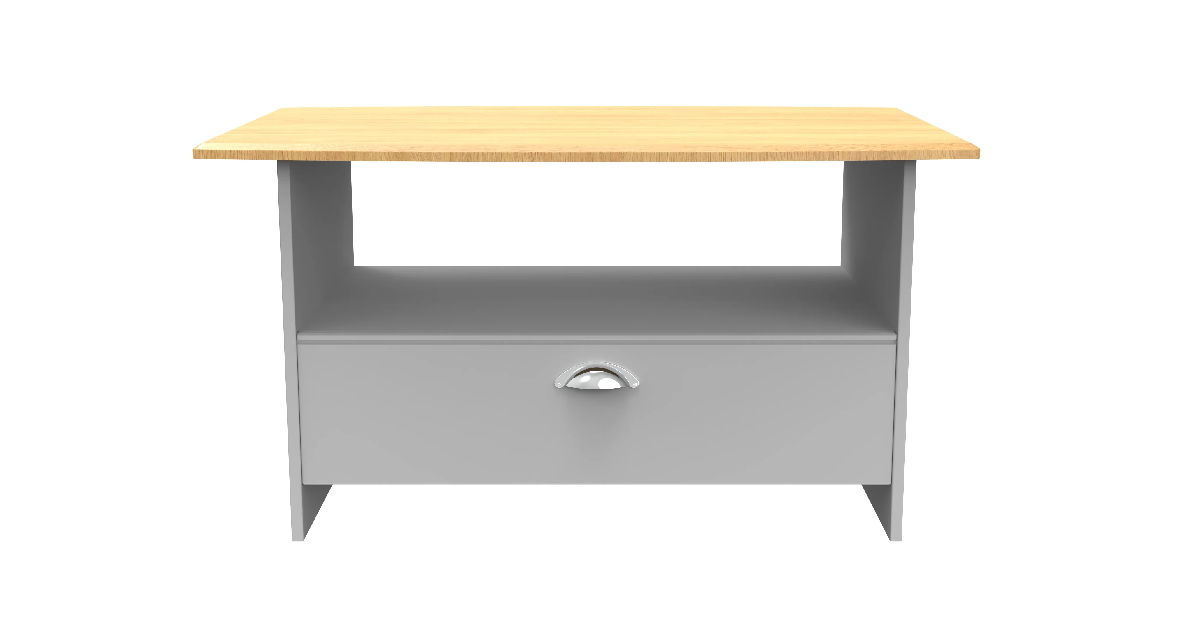 Westminster Ready Assembled Bottom Drawer Coffee Table In Grey Matt & Riviera Oak